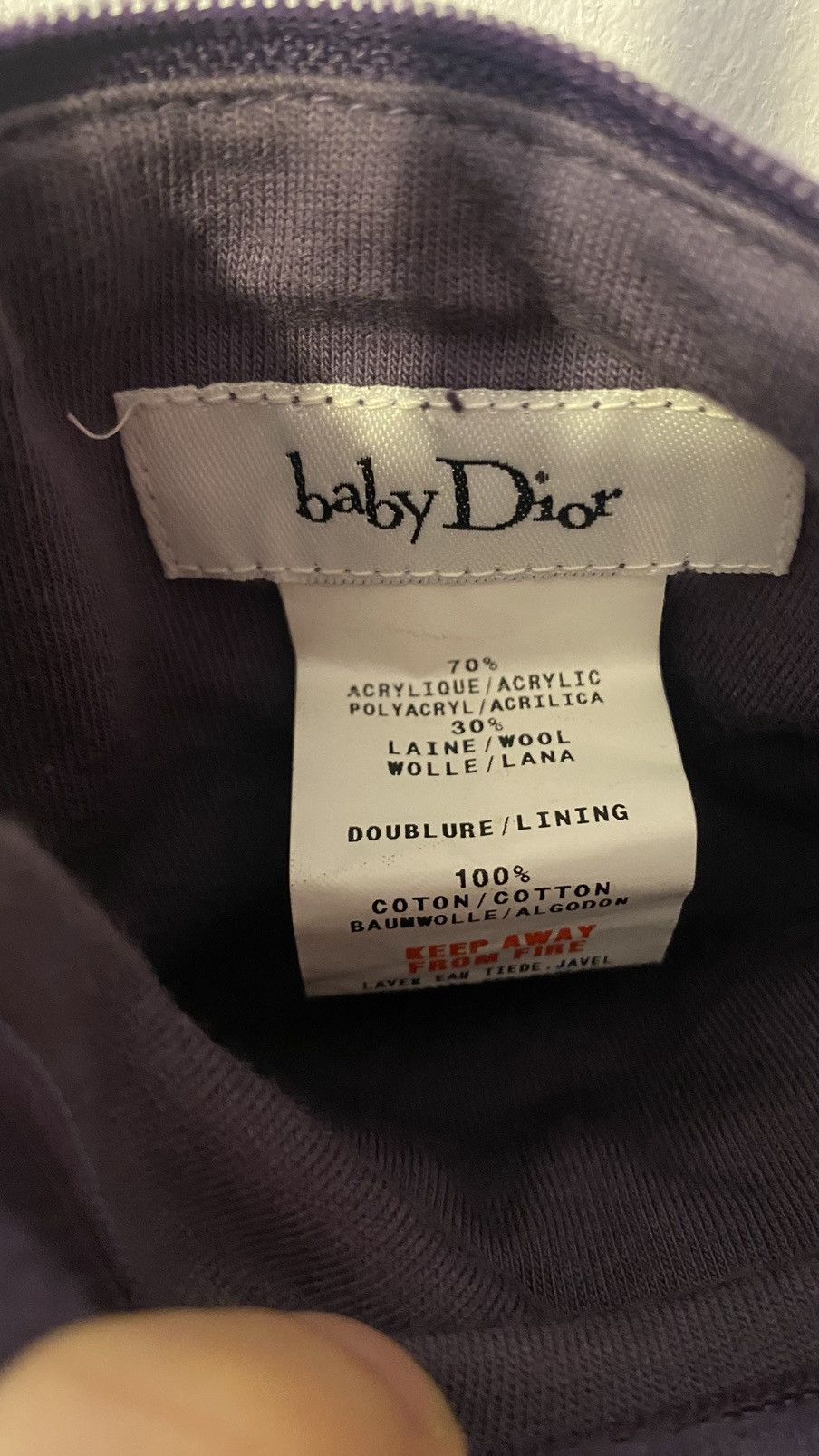Dior Baby Dior Purple Wool Bag Size ONE SIZE - 3 Thumbnail