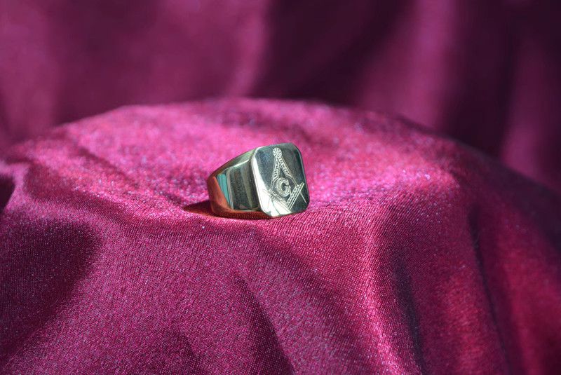 Jewelry Freemasonry Jewelry Rings Open Size Chrome Ring (Size 7-13) Size ONE SIZE - 3 Thumbnail