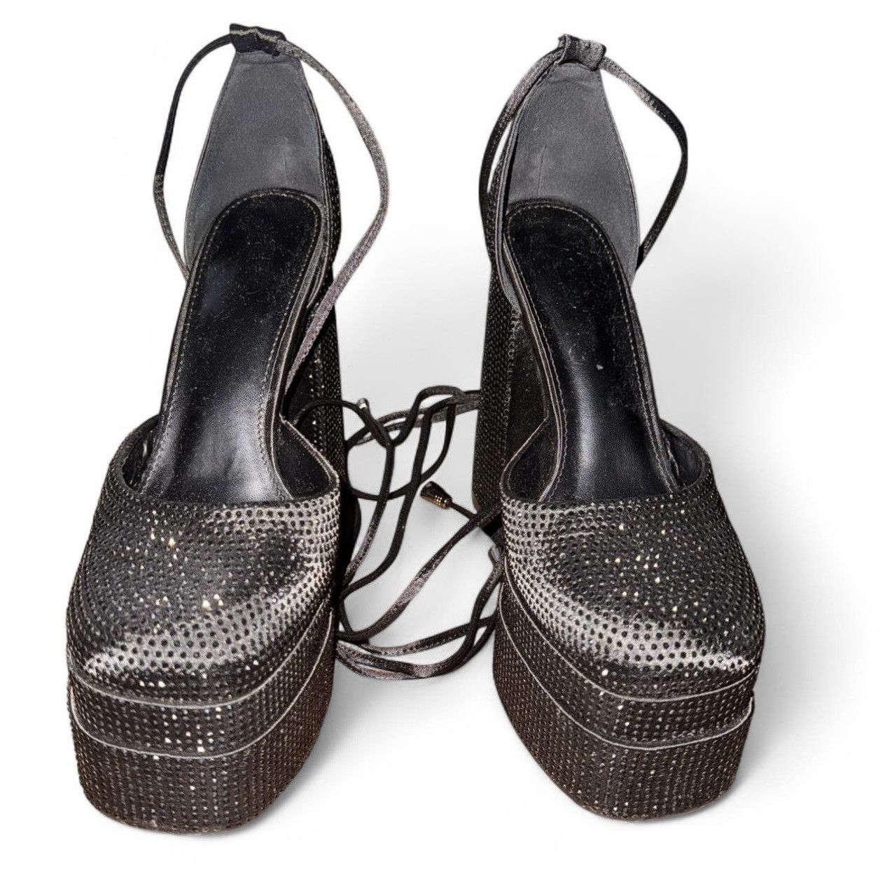 Other Black Long Laces Platform Mary Jane High Heels Womens Size 8 Size US 8 / IT 38 - 6 Thumbnail