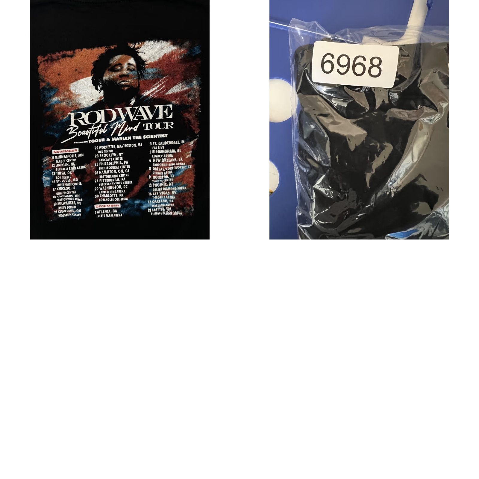 Gildan Rod Wave Beautiful Mind Tour T-Shirt Black 2XL Gildan 5000 Short Sleeve Crew Neck Men Music Shirt Size US XXL / EU 58 / 5 - 8 Thumbnail