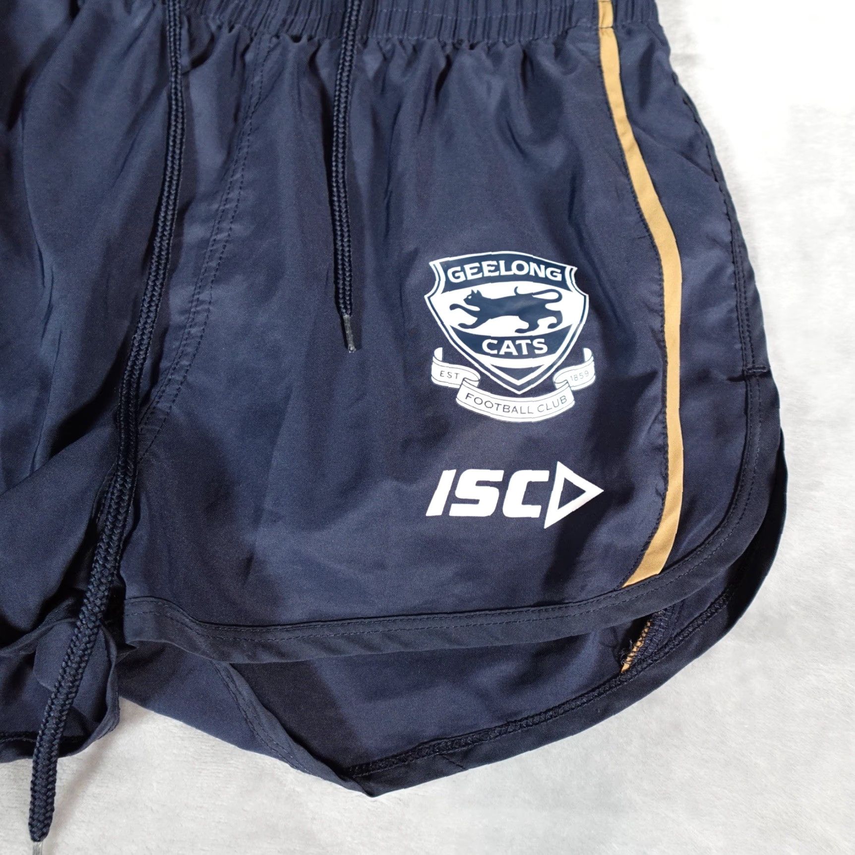Vintage ISC Geelong Cats AFL Australia Rugby Performance Shorts Womens Large 2” Drawstring Size 36" / US 14 / IT 50 - 5 Thumbnail