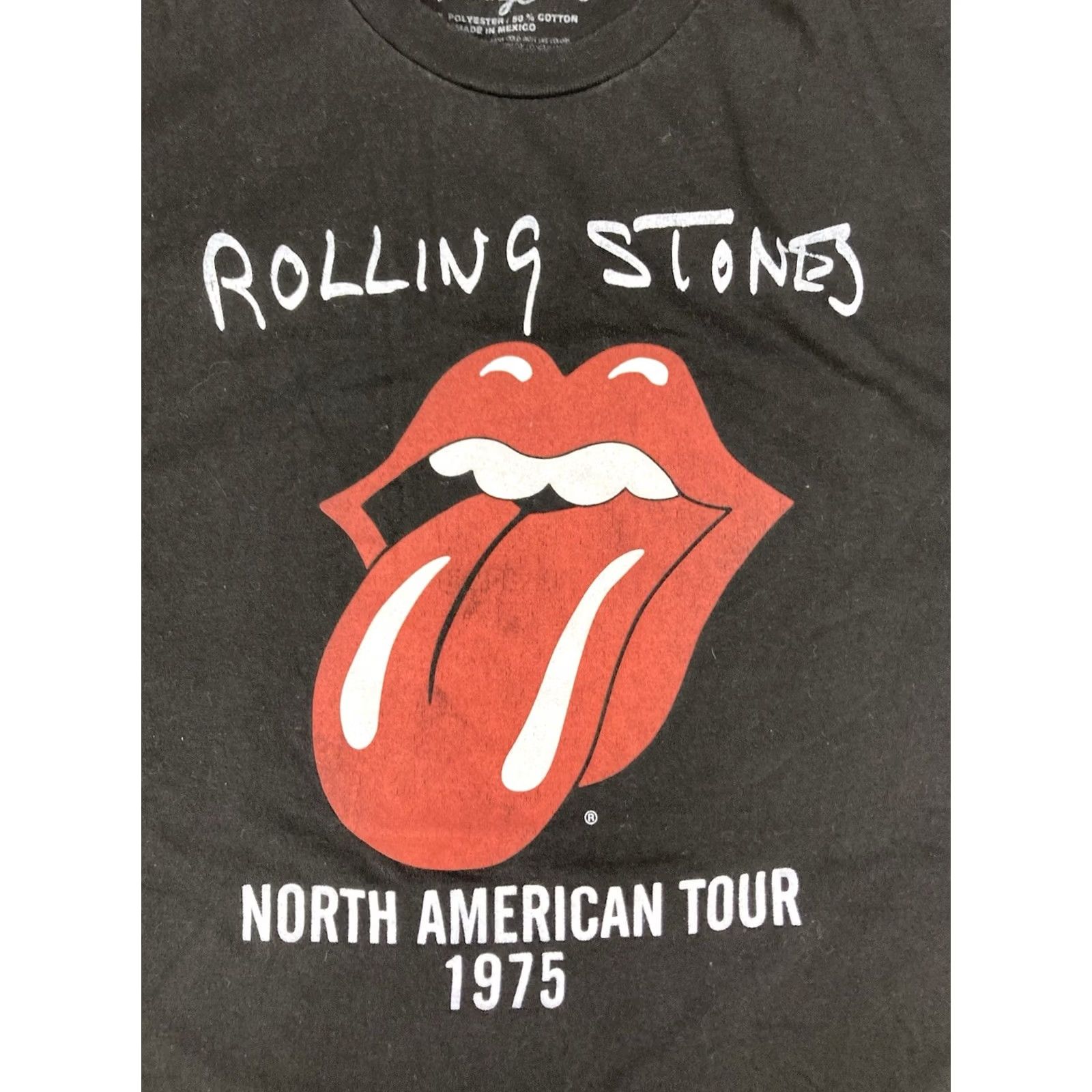 Vintage VINTAGE The Rolling Stones North American Tour 1975 Graphic T-shirt Men Medium Black Logo Music Shirt Mens Size US M / EU 48-50 / 2 - 2 Thumbnail