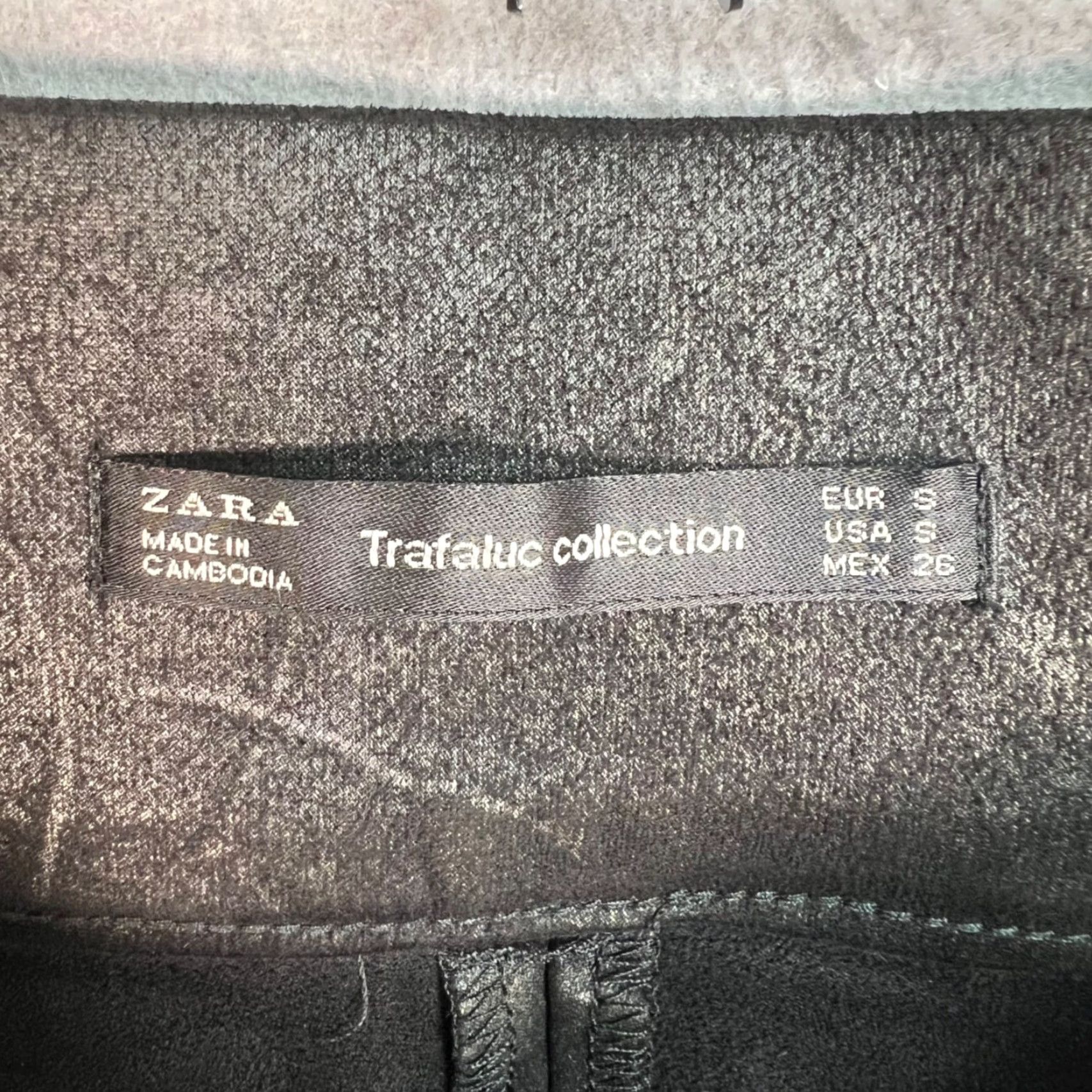 Zara VINTAGE Zara Leggings Womens Small Black Faux Leather High-Waist Ankle Rise Mid 8.5-10.5in Inseam 29in Polyester Elastane Size 28" / US 6 / IT 42 - 3 Thumbnail