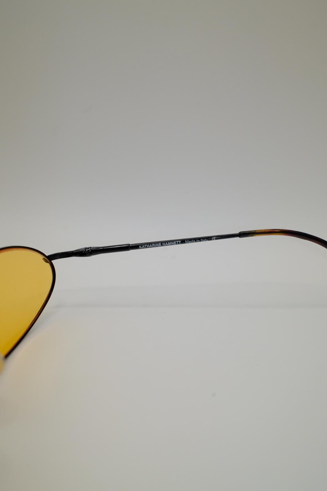 Katharine Hamnett London 90s Katharine Hamnett Oval Frame Yellow Tint Sunglass Size ONE SIZE - 7 Thumbnail