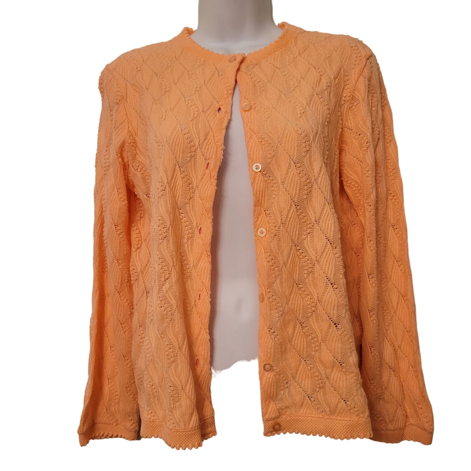 Vintage Vintage Americana Knitting Mills Miami Peach Cardigan Japan Size S / US 4 / IT 40 - 1 Thumbnail