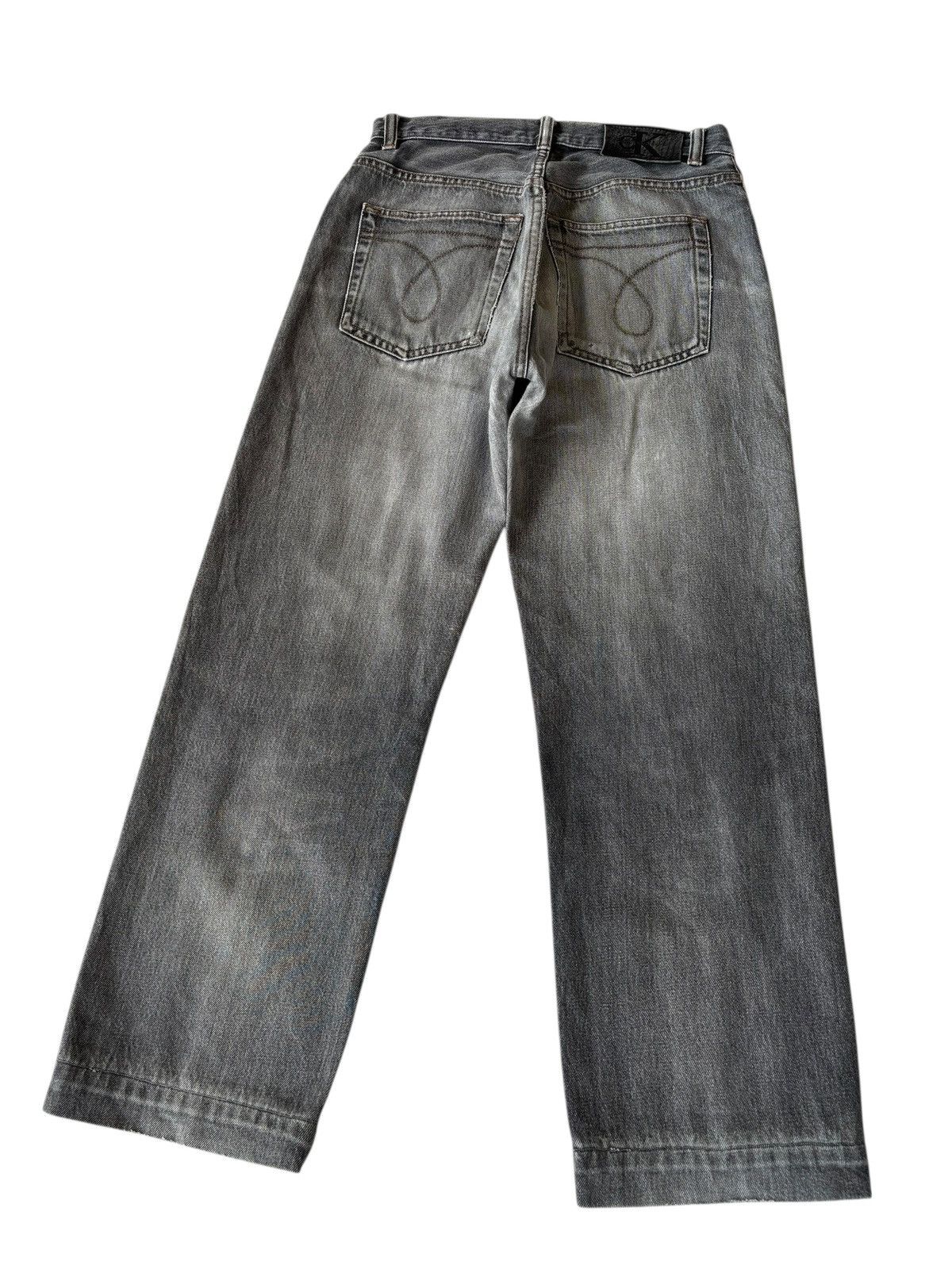 Calvin Klein × Heron Preston 🔥CALVIN KLEIN SELVEDGE FADED BLACK WIDE BAGGY JEANS DISTRESS Size US 30 / EU 46 - 6 Thumbnail