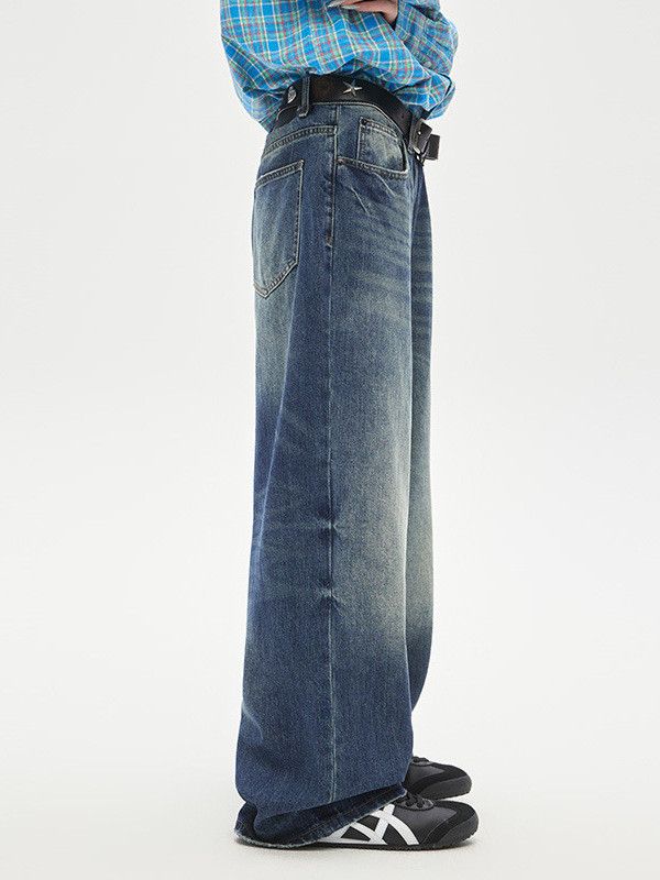 Vintage Men's Retro Loose Washed Straight Leg Jeans Size US 32 / EU 48 - 3 Thumbnail