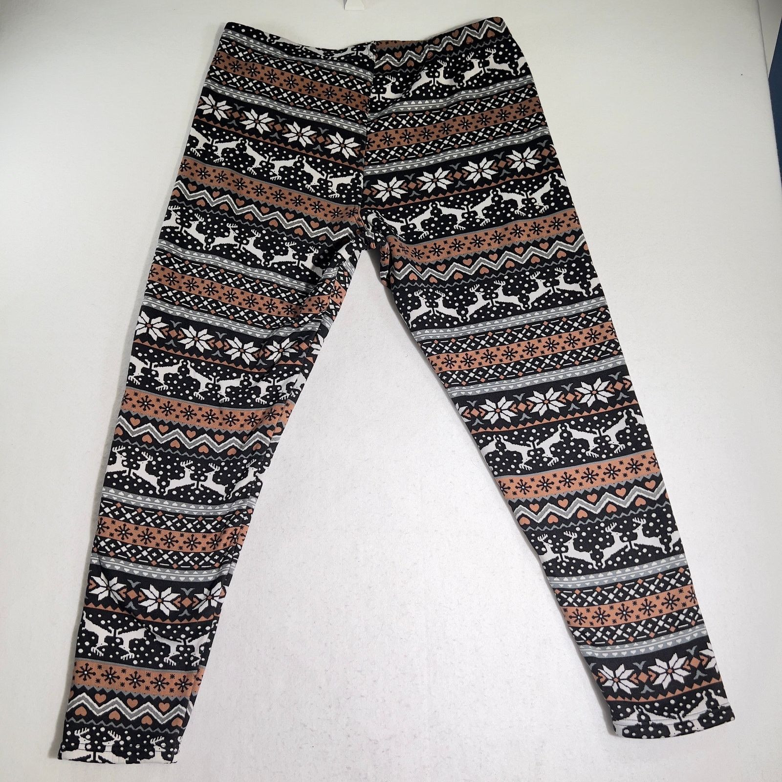 Other No Boundries NOBO Lounge Pants Woman XL 15-17 Brwn Fair Isle Size ONE SIZE - 3 Thumbnail
