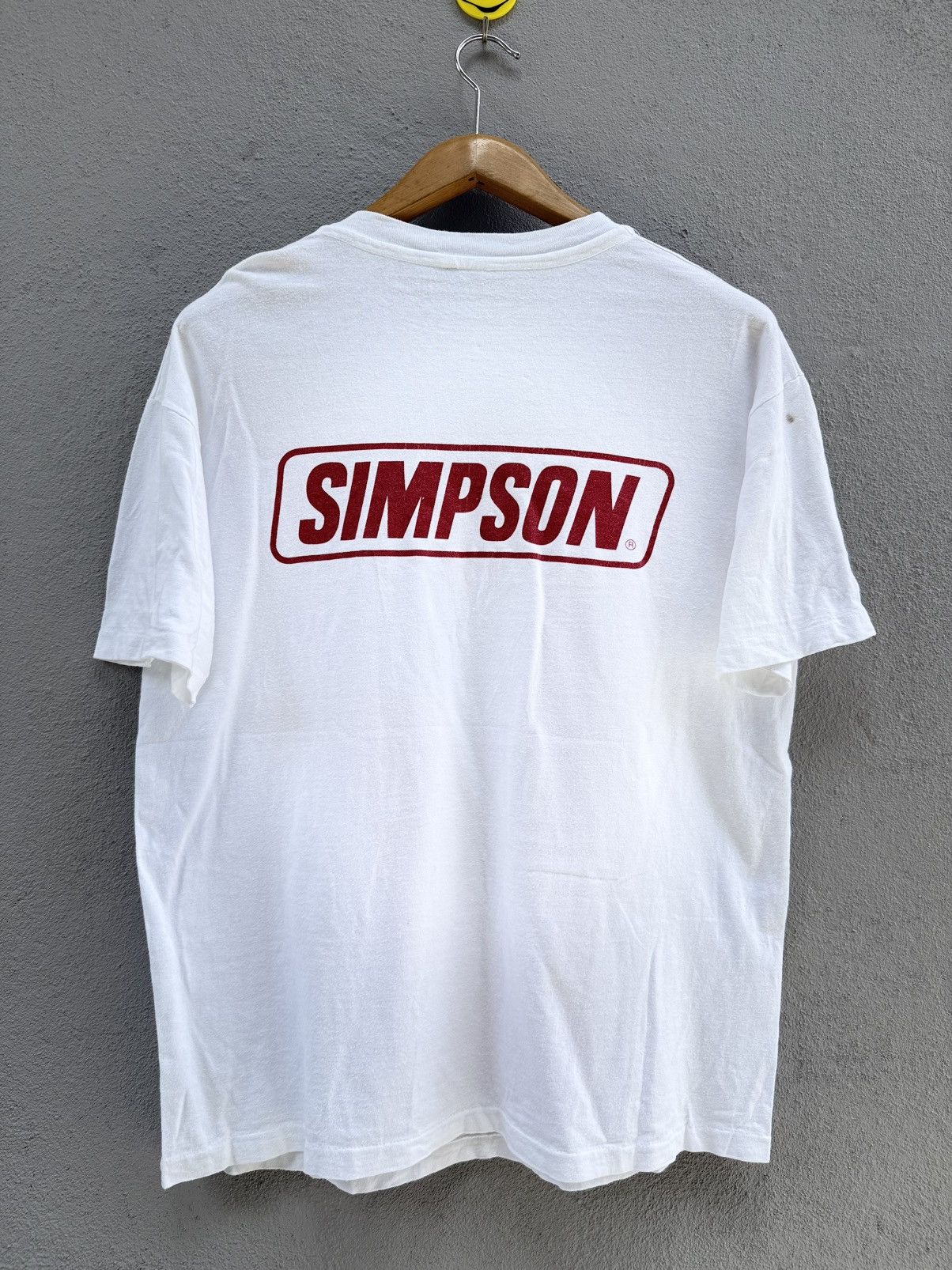 Hanes Vintage 90s Simpson Race Product Racing Tee Size US L / EU 52-54 / 3 - 3 Thumbnail
