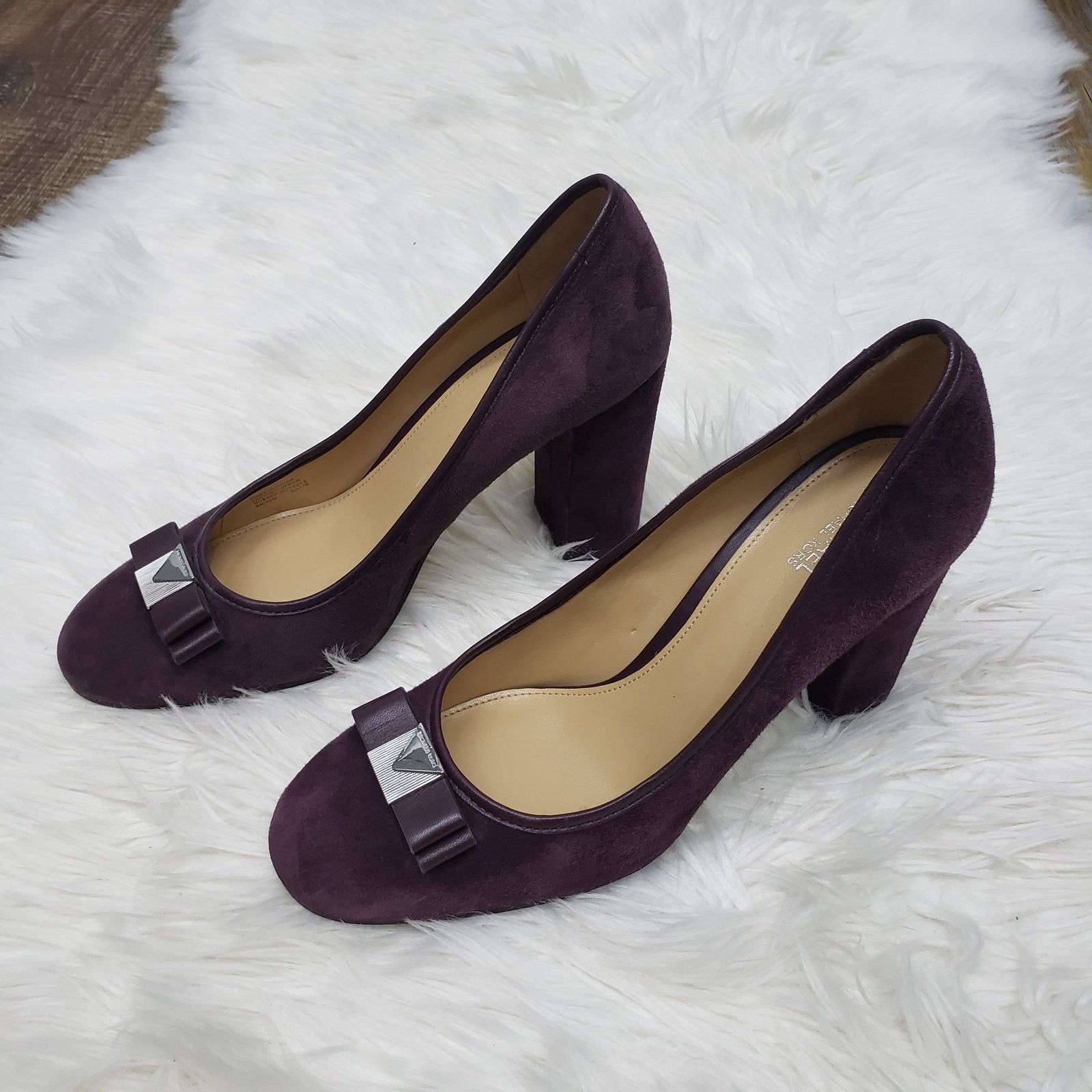 Michael Kors MICHAEL KORS Caroline Bow Pump 9 M Suede Leather Block Heel Size US 9 / IT 39 - 5 Thumbnail