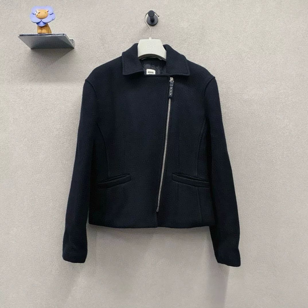 Hermes Hermes Black Irregular Zipper Jacket Size S / US 4 / IT 40 - 1 Thumbnail