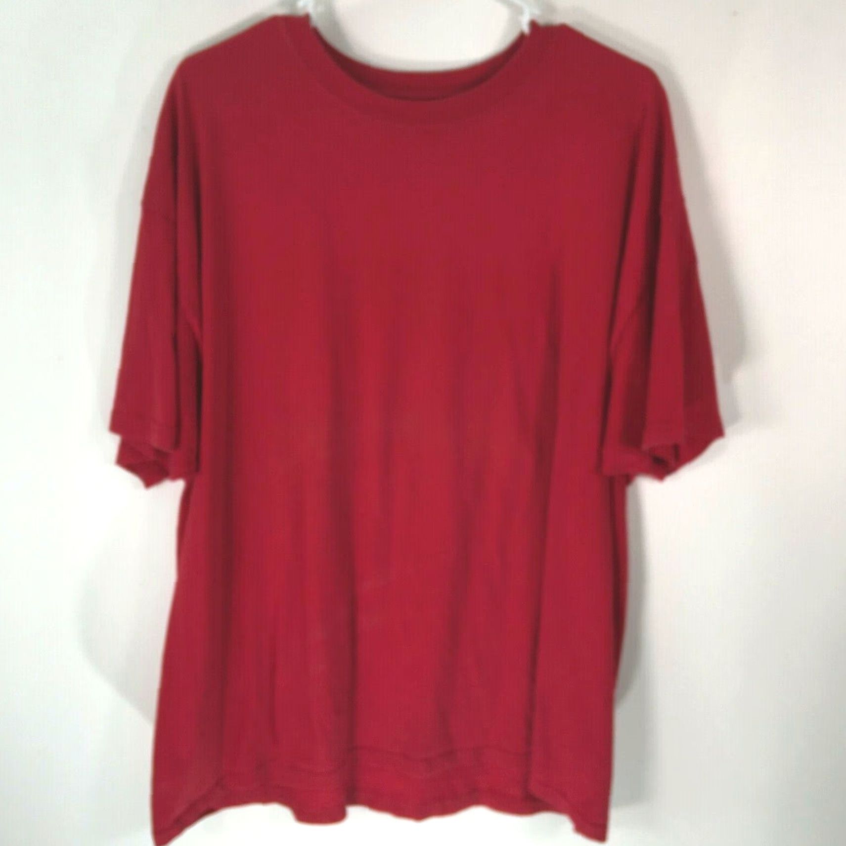 Hanes Hanes Mens T-Shirt Shirt 2XL Red 100% Cotton Regular Big & Tall Crew Neck Short Sleeve Size US XXL / EU 58 / 5 - 2 Thumbnail
