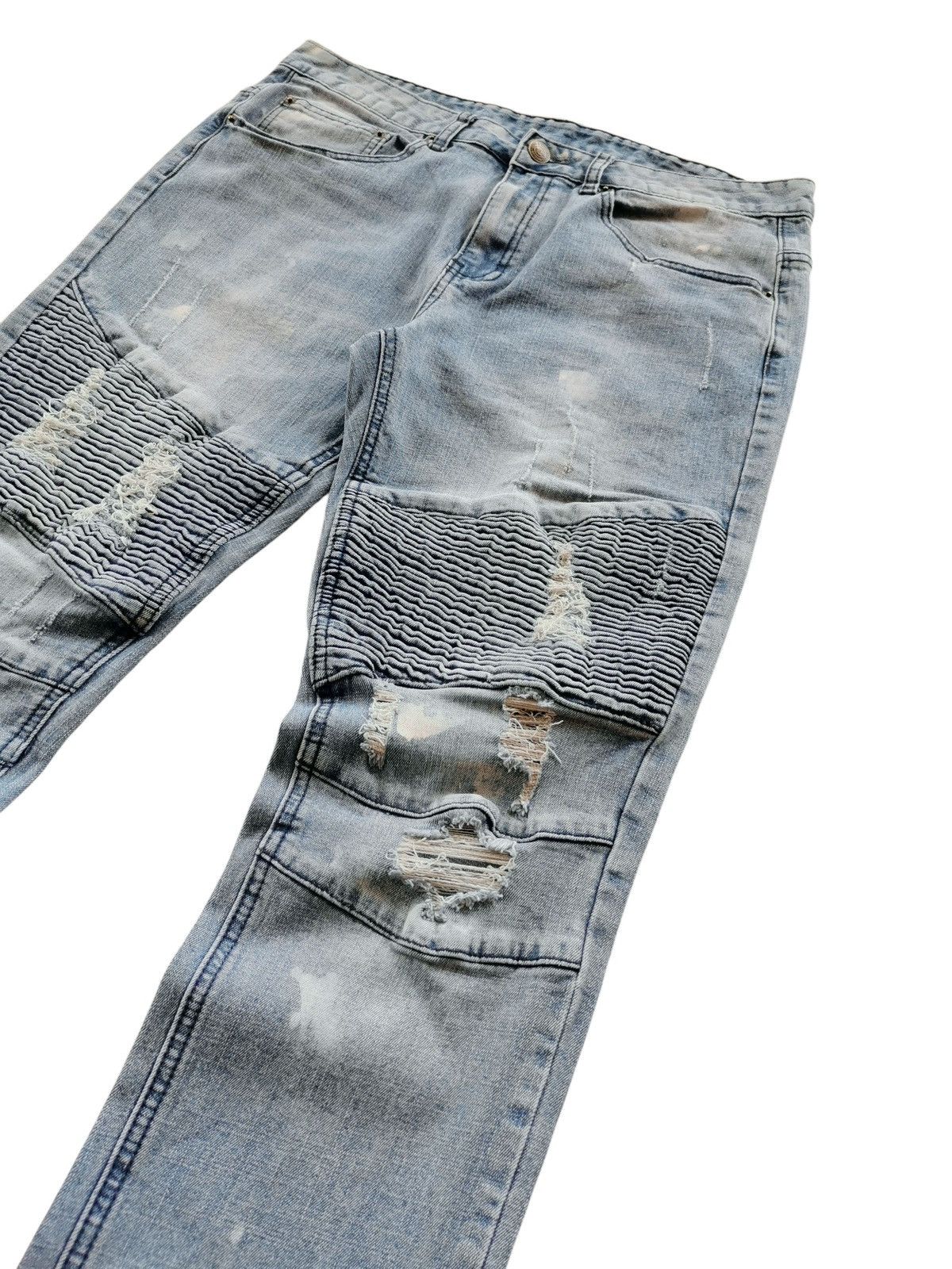 Young And Reckless Young And Reckless Biker Jeans Looklike Balmain Jeans Size US 33 - 2 Thumbnail