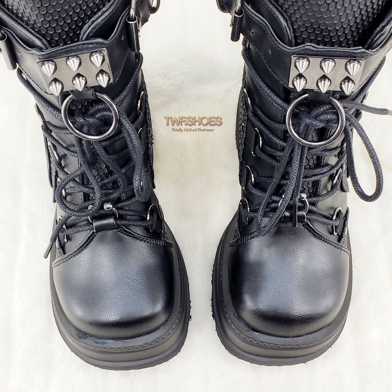 Demonia Cult DEMONIA Shaker 60 Black Matte Platform 4.5" Wedge Heel Ankle Size US 8 / IT 38 - 9 Thumbnail