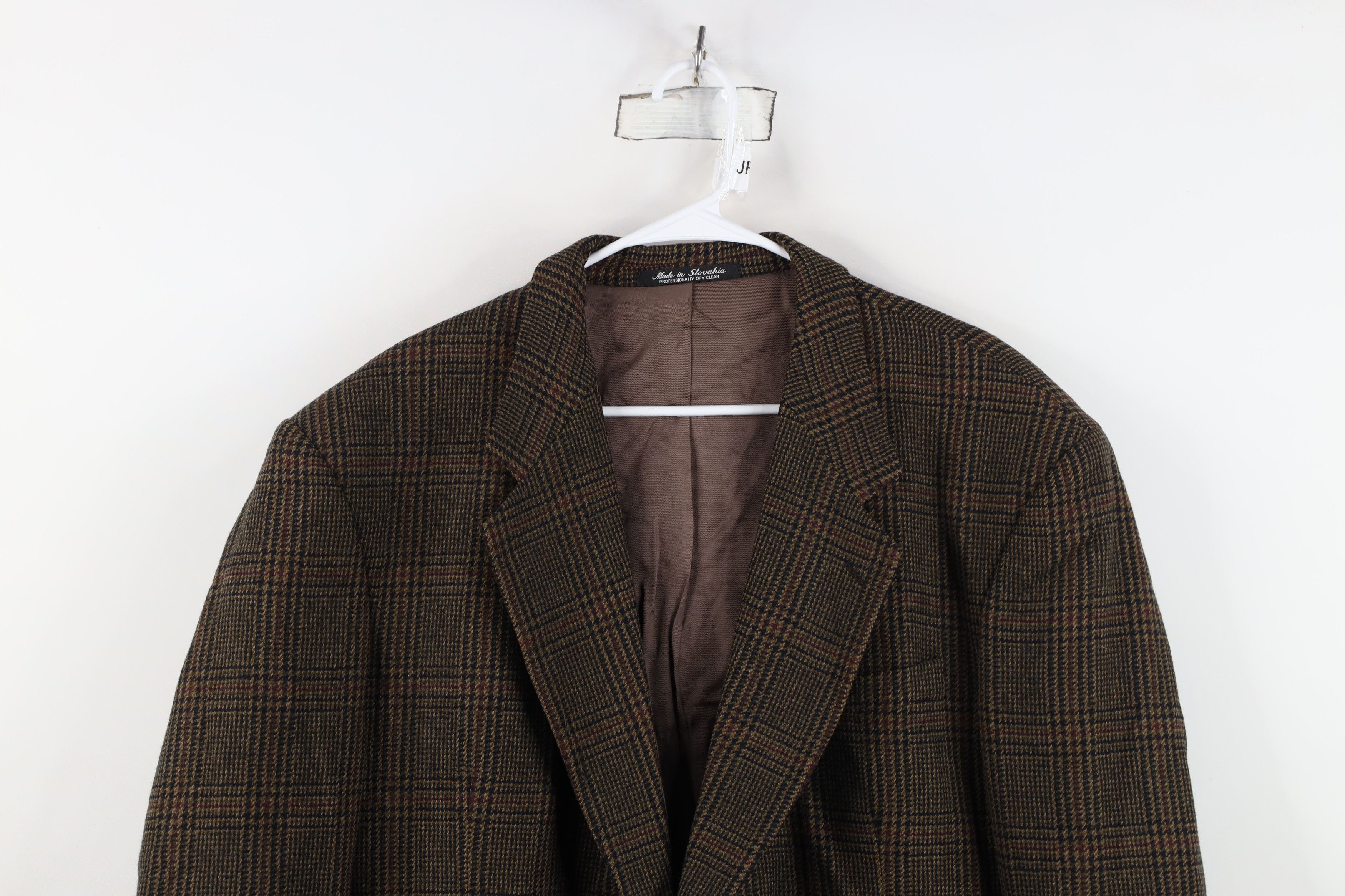 Vintage Vintage 90s Cashmere Houndstooth Suit Coat Blazer Jacket Size US XXL / EU 58 / 5 - 2 Thumbnail