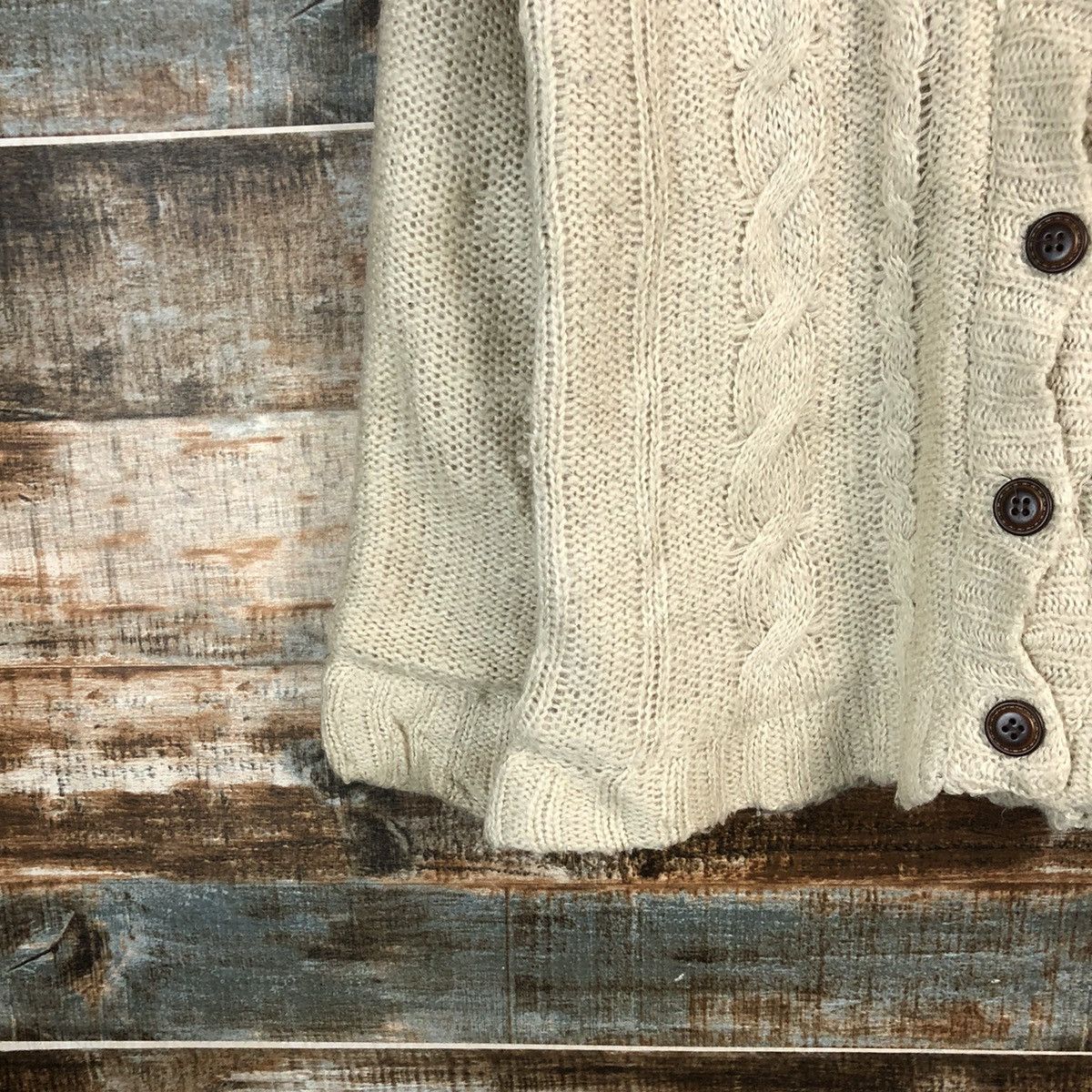 Homespun Knitwear × Japanese Brand Woble Cotton Brown Hoodie cable Knitwear #A2338 Size M / US 6-8 / IT 42-44 - 7 Thumbnail