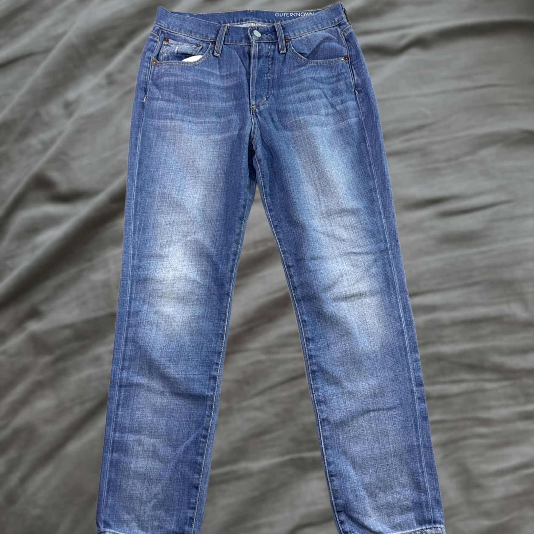 Outerknown Outerknown Jeans Womens 27 Blue S.E.A. Slim Straight Button Fly Denim Made USA Size 27" / US 4 / IT 40 - 1 Thumbnail