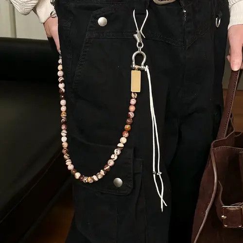 VIBE Natural Stone Beaded Wallet Chain Size ONE SIZE - 1 Thumbnail