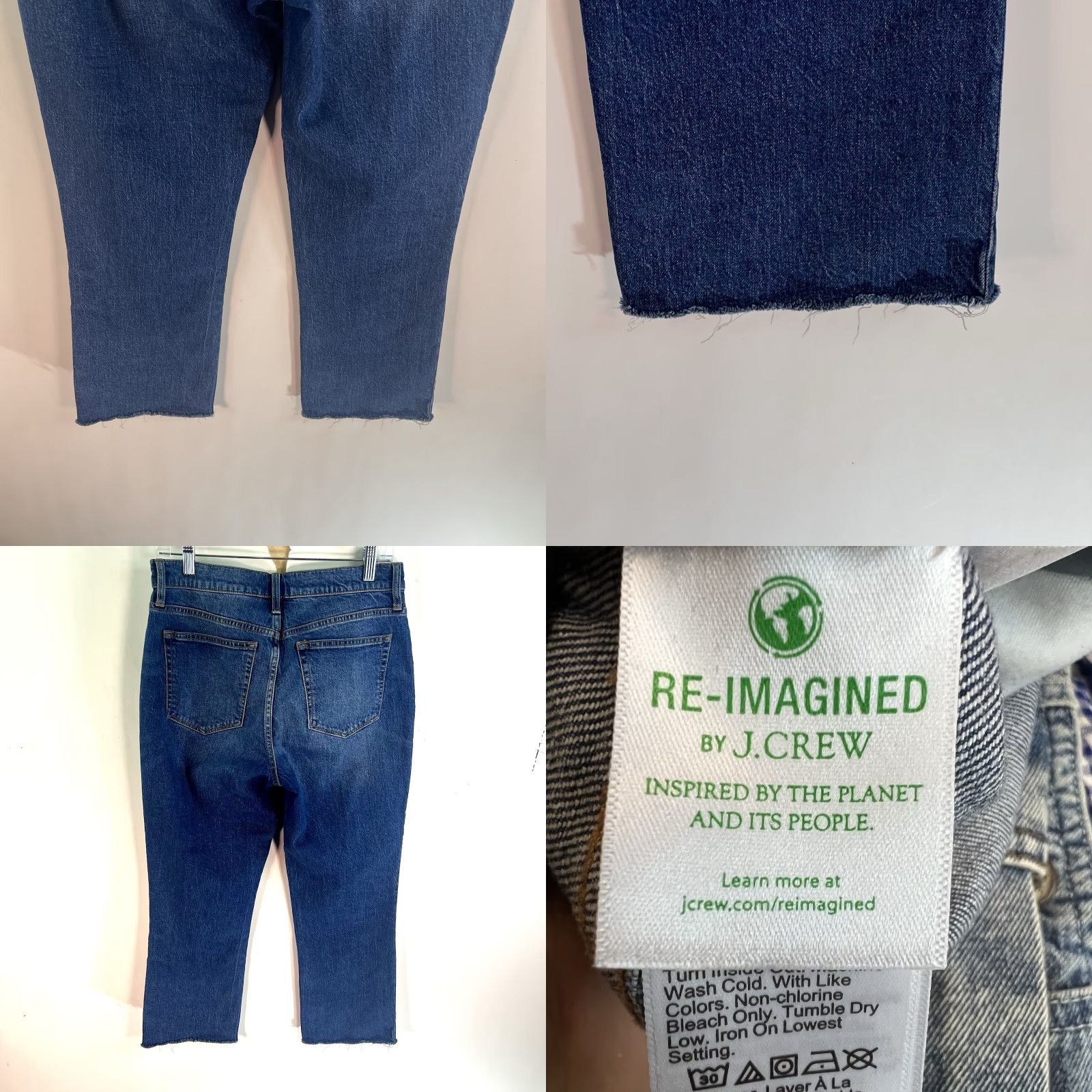 J.Crew J. Crew Jeans Cropped Mid-Rise Flare Denim 28 Blue Distressed Regular Women 32 Inseam 25 in Cotton Blend Spandex Womwns Type: Jeans Size 28" / US 6 / IT 42 - 8 Thumbnail