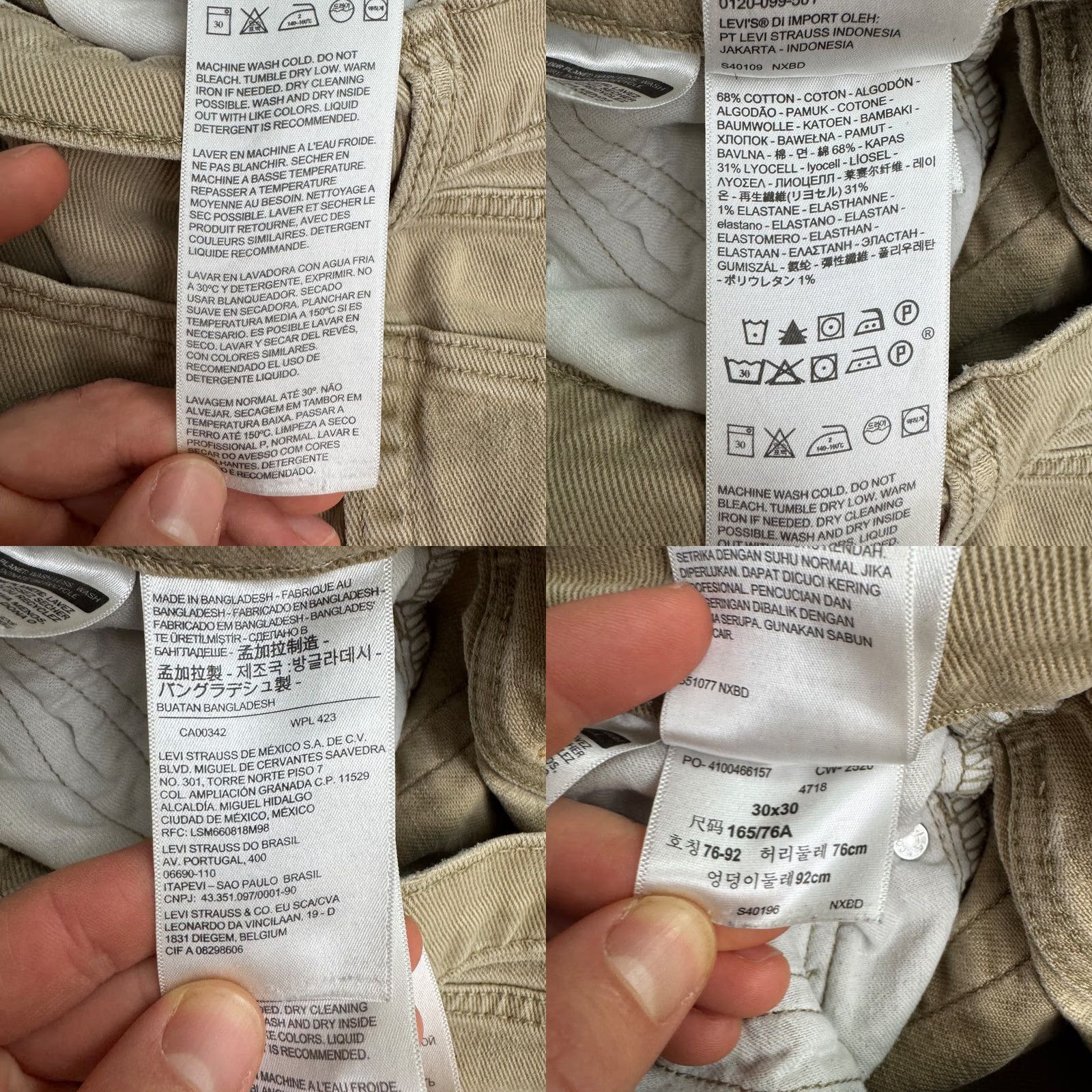 Levi's Levi's 512 Slim Fit Taper Denim Jeans Womens 30x30 Khaki Brown Stretch Casual Size 30" / US 8 / IT 44 - 9 Thumbnail
