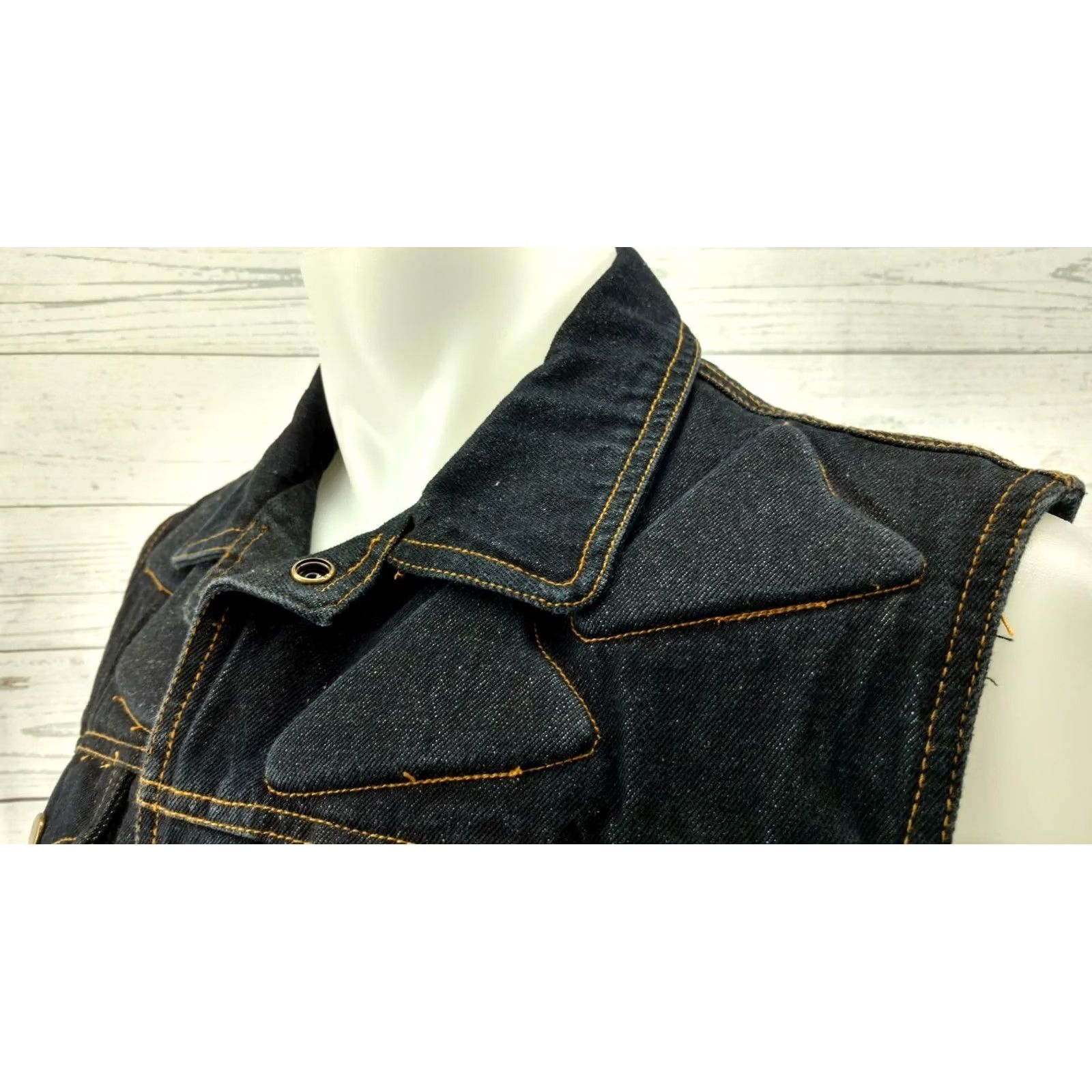 Element Xelement Armor Padded Motorcycle Vest Denim Jacket XL Black, Men, Vintage? (No) Shirt? Size US 36 / EU 52 - 3 Thumbnail