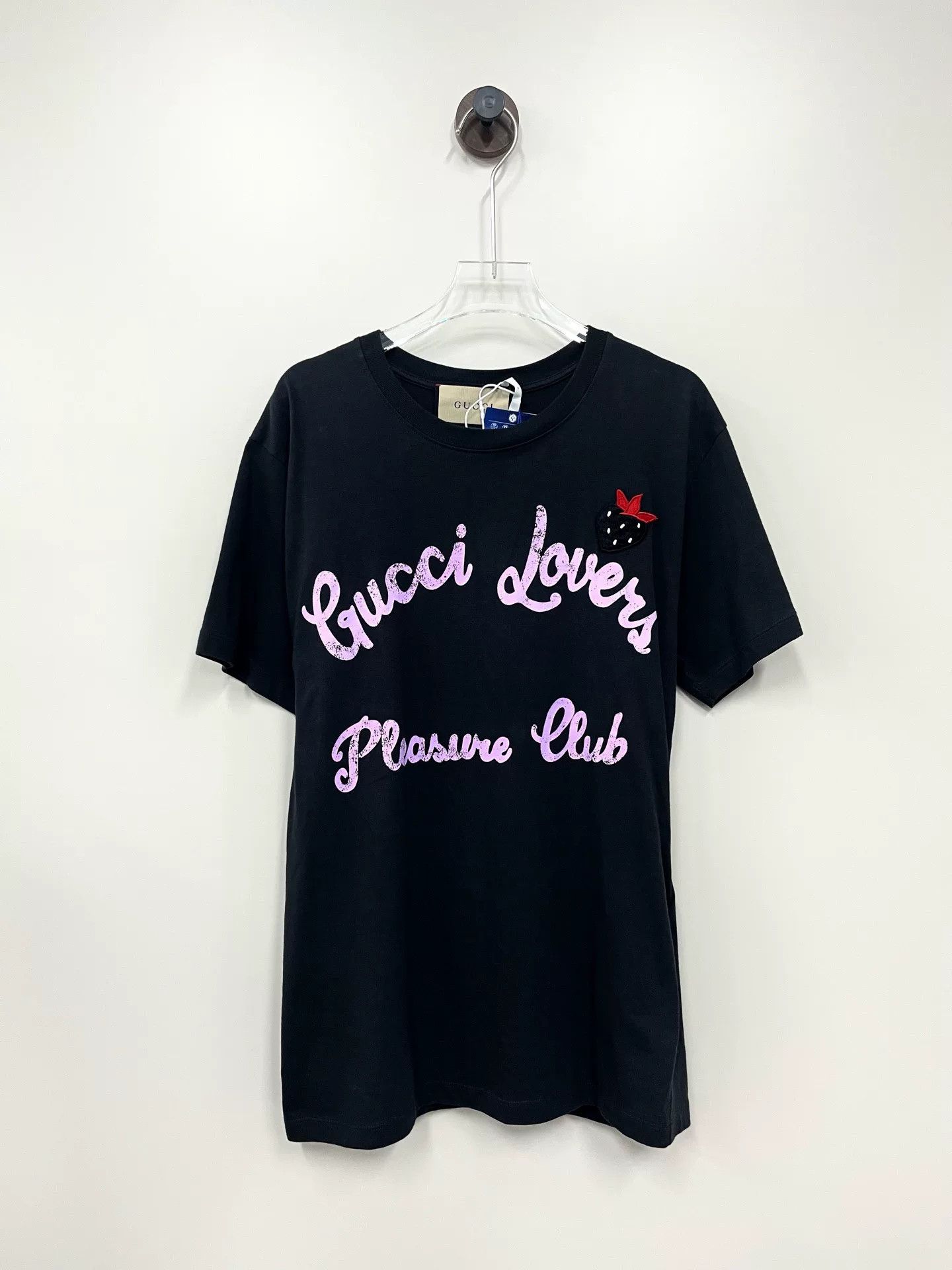 Gucci Gucci Black Pink Glitter Logo T-Shirt Size XXS / US 00 / IT 34 - 1 Thumbnail