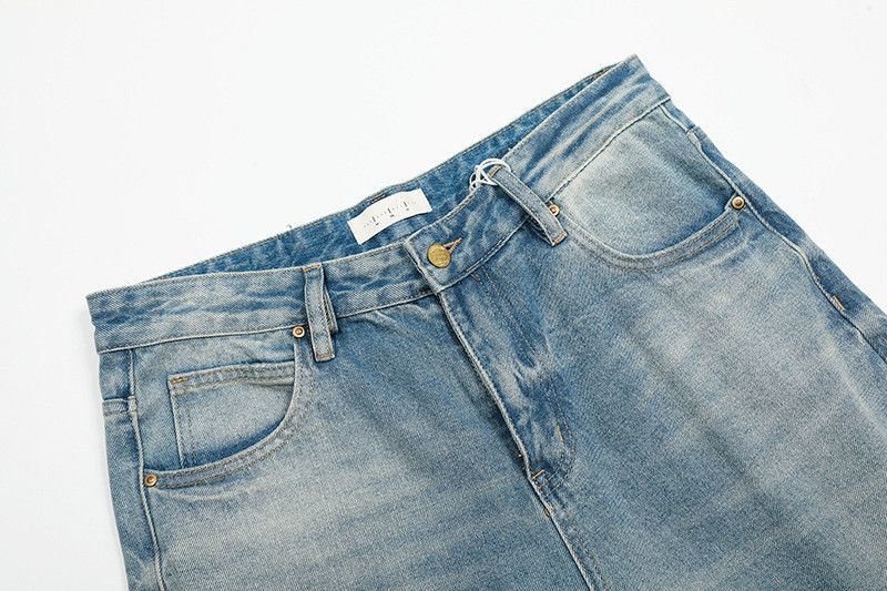 Jean Retro washed men's loose distressed casual straight jeans Size US 32 / EU 48 - 3 Thumbnail