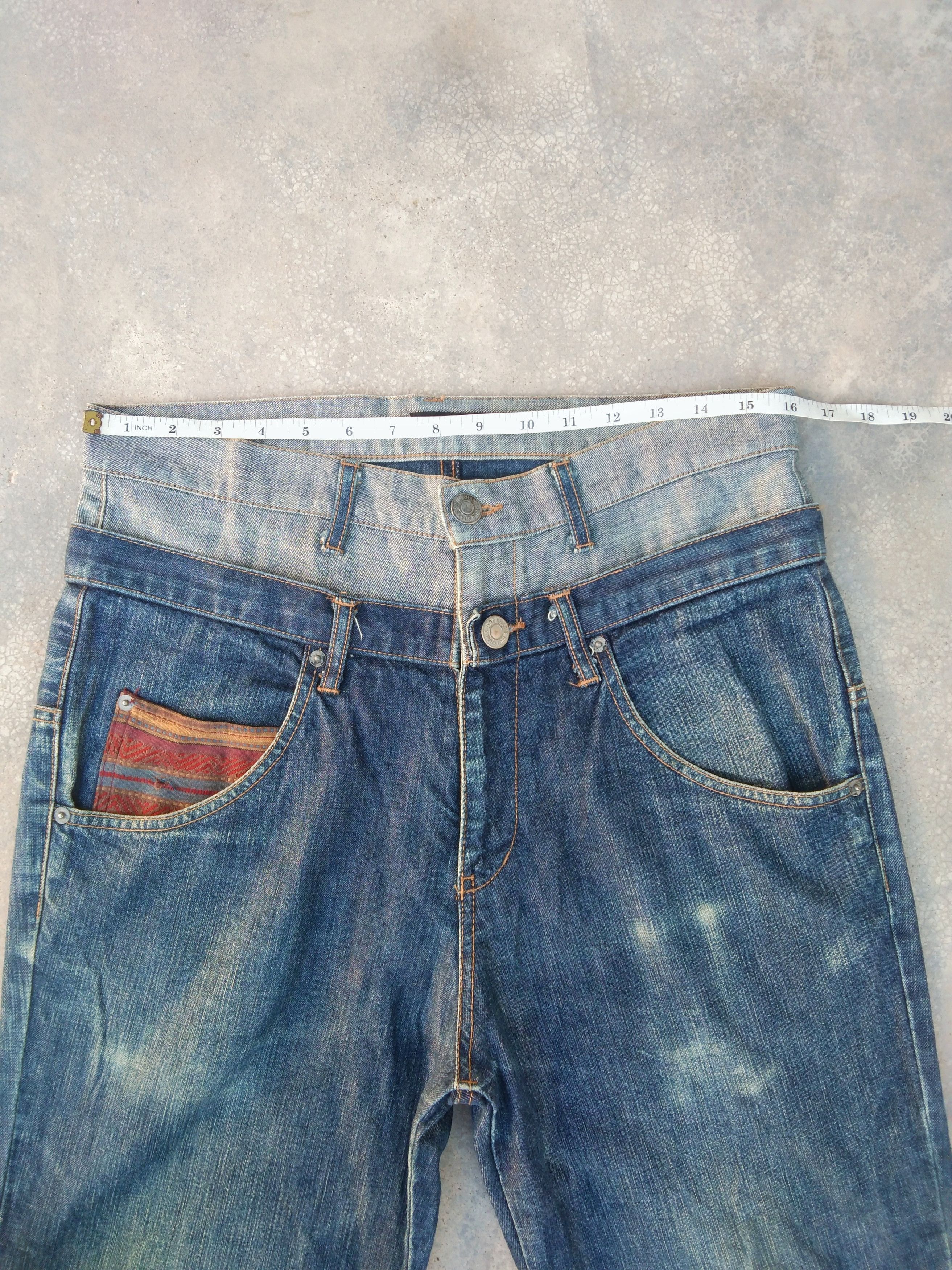 Japanese Brand × Jean × Vintage Vintage Japanese Brand Double Waist Retro Punk Jeans Style Size US 32 / EU 48 - 4 Thumbnail