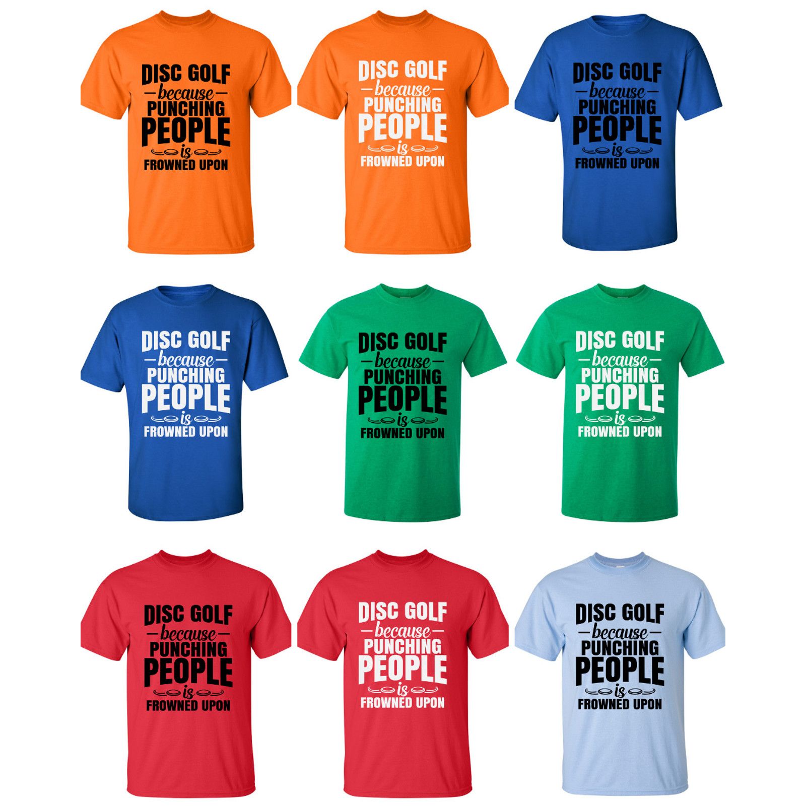 Gildan Disc Golf Shirt Punching People Frowned Upon Funny T Shirt Size US L / EU 52-54 / 3 - 3 Thumbnail