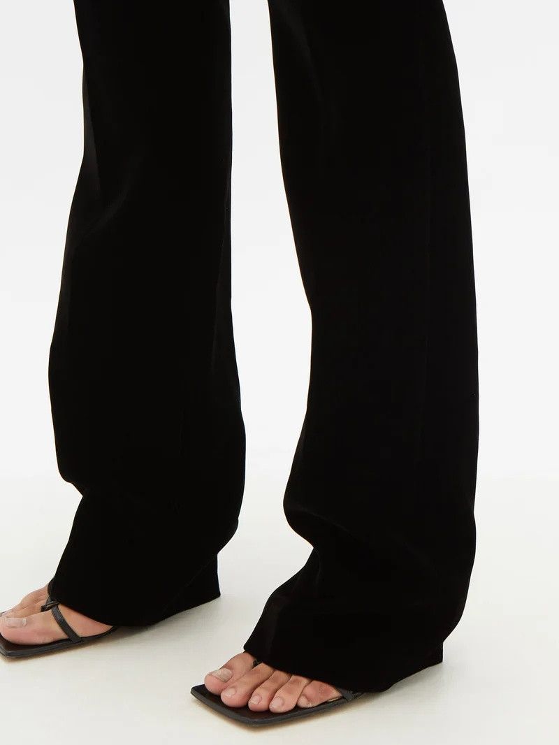 Saint Laurent Paris o1b1hav111124 Pants Velours Cupro Organiq Midnight Blue Size 25" / US 0 / IT 36 - 4 Thumbnail