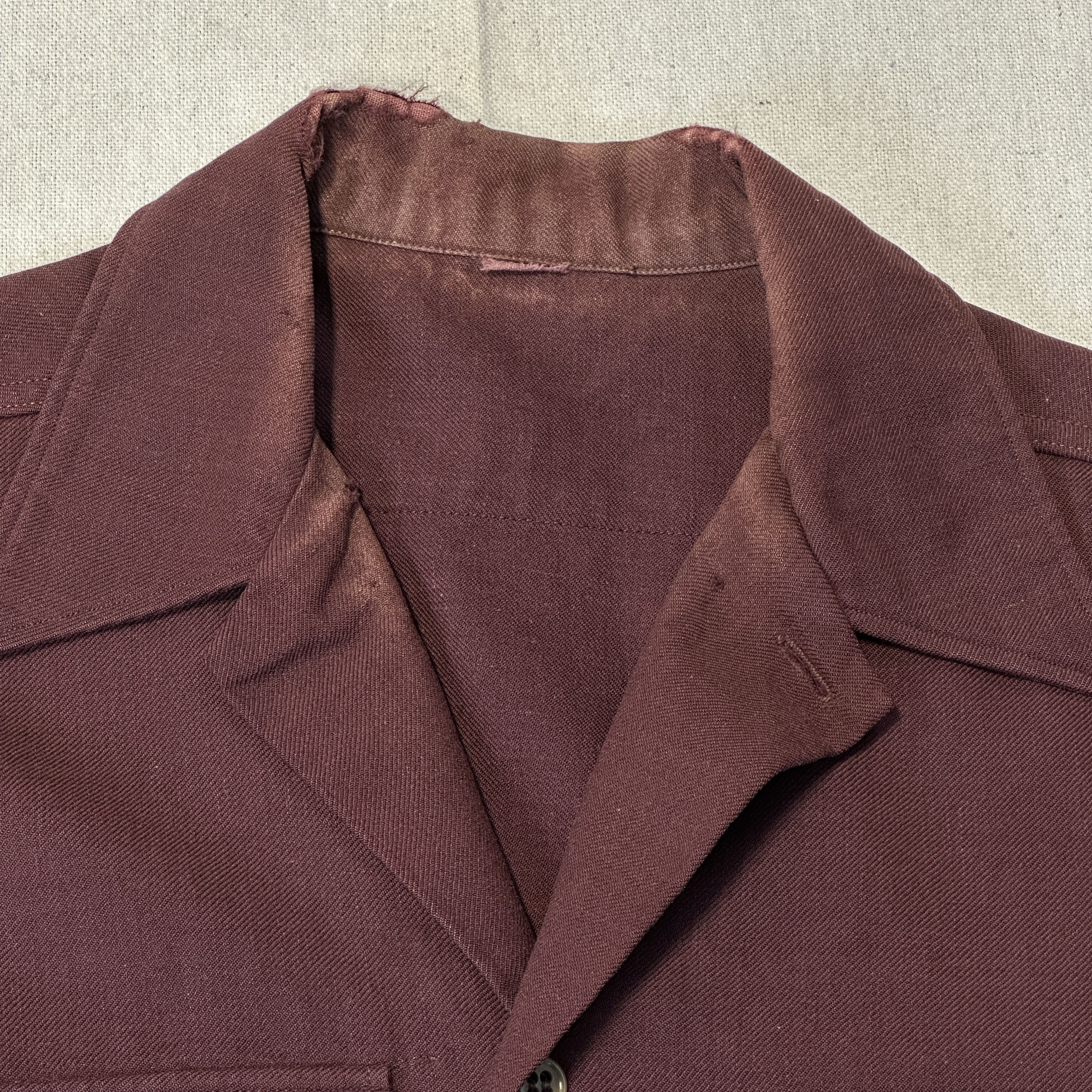 Other Vintage Burgundy Gabardine Gusset Work Shirt Size L 40s Size US L / EU 52-54 / 3 - 3 Thumbnail