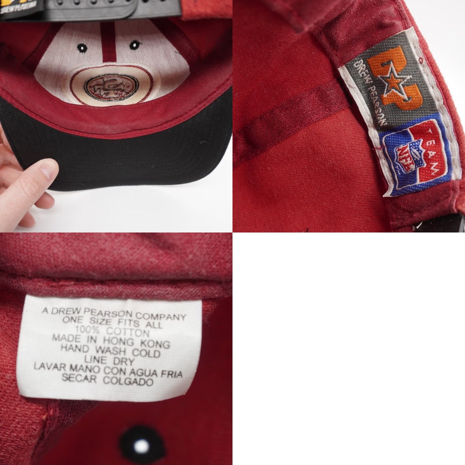 Drew Drew Pearson San Francisco 49ers Hat Mens OSFA Red Black Vintage NFL Snapback Size ONE SIZE - 8 Thumbnail