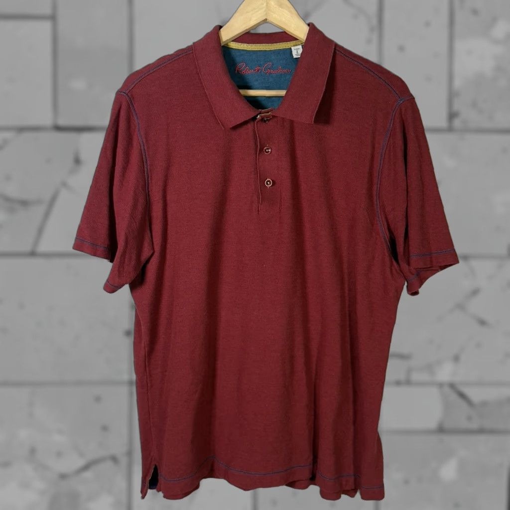 Robert Graham Robert Graham Polo Shirt Red Cotton Blend Classic Fit Mens Size L Size US L / EU 52-54 / 3 - 1 Thumbnail