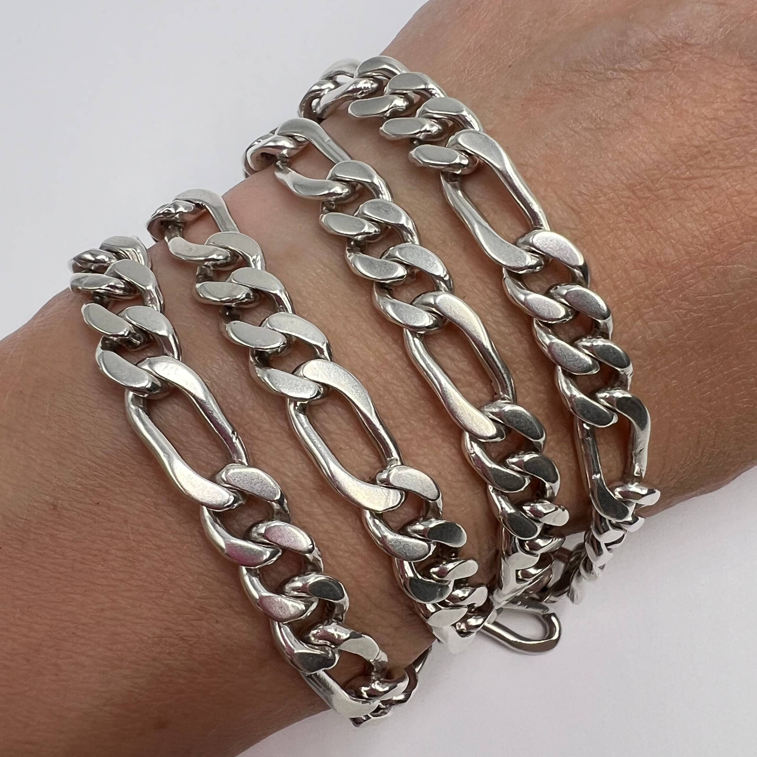 Massive Vintage Sterling Silver 925 Figaro Chain 59.5g