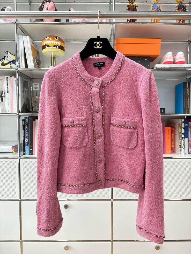Chanel Chanel Pink Classic Knit Cardigan Jacket - dmc Size US XS / EU 42 / 0 - 1 Thumbnail