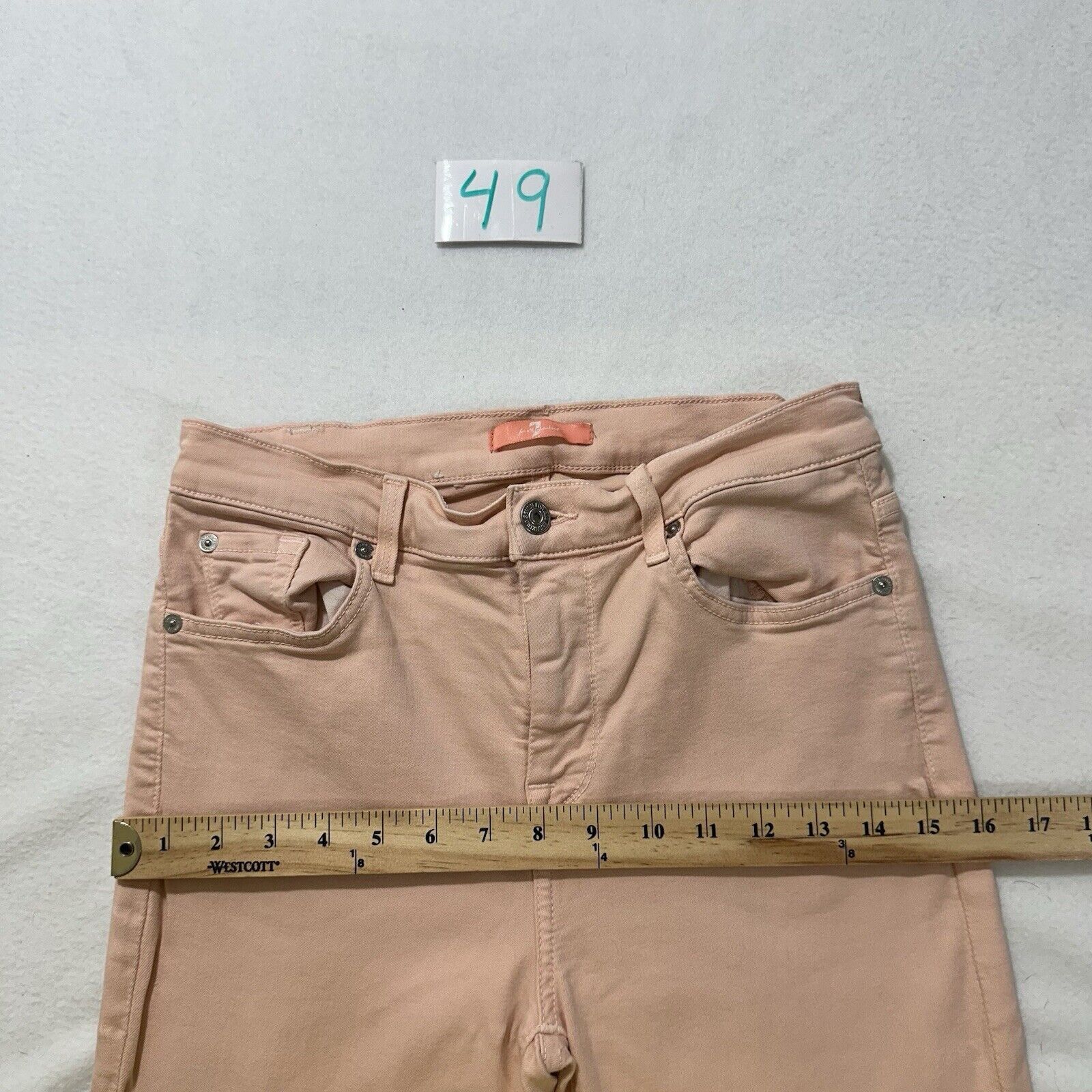 7 For All Mankind 7 For All Mankind 29 Peach Light Pink Skinny Jeans Mid Rise Size 28" / US 6 / IT 42 - 12 Thumbnail