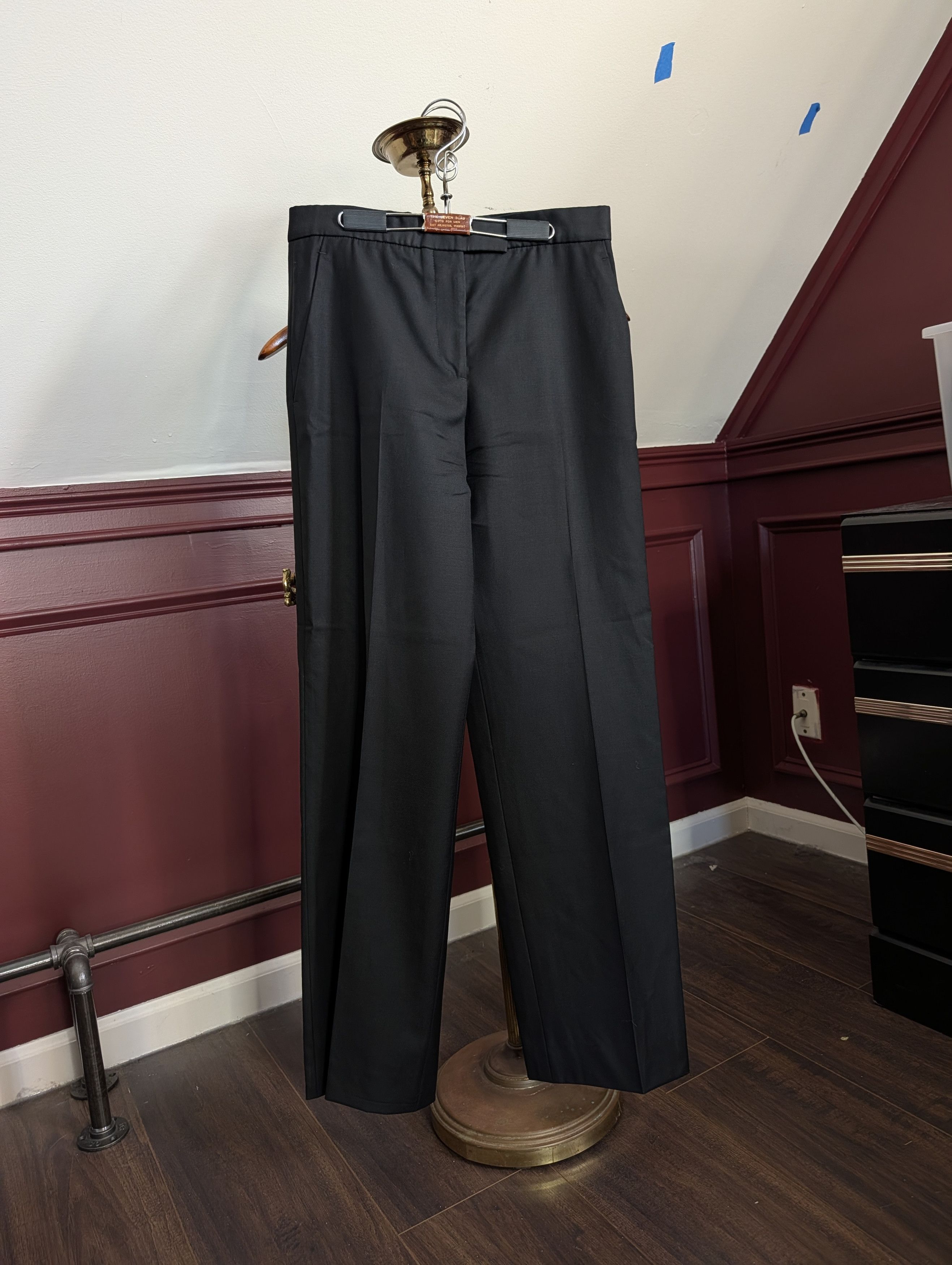 Alexander McQueen VTG FW98 Black Wide Leg Pleated Italian Trousers Pants Size 29" - 1 Thumbnail