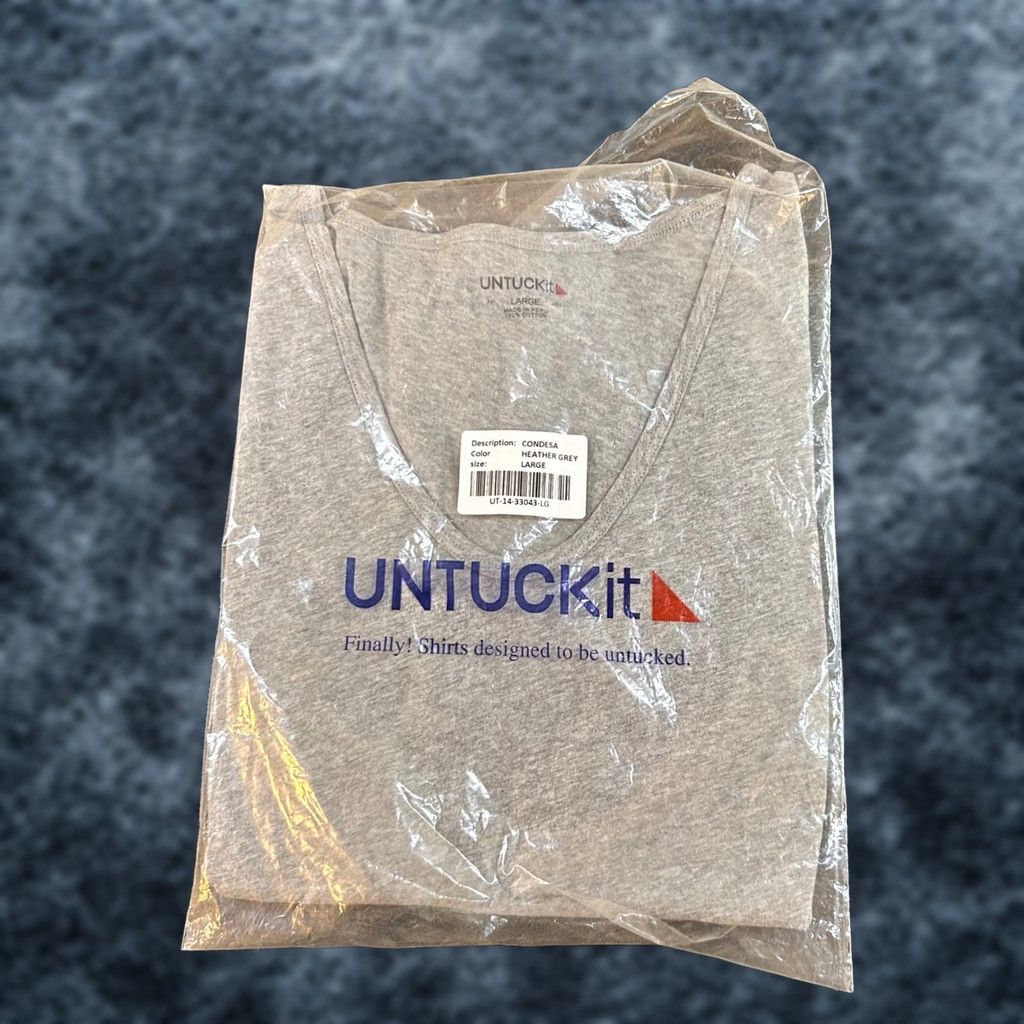 UNTUCKit UNTUCKit Condesa T-Shirt Scoop Neck Short Sleeve Casual Gray Womens Large New Size L / US 10 / IT 46 - 1 Thumbnail