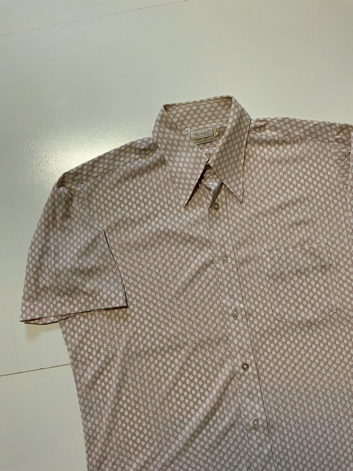 Vintage Vintage 60s 70s Norris Knit Pattern Disco Mod Button Shirt Size US M / EU 48-50 / 2 - 3 Thumbnail