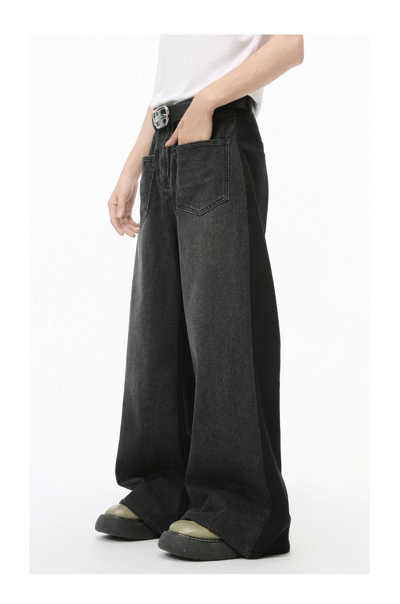 Japanese Brand × Jean Washed colorblock wide-leg loose jeans Size US 32 / EU 48 - 5 Thumbnail