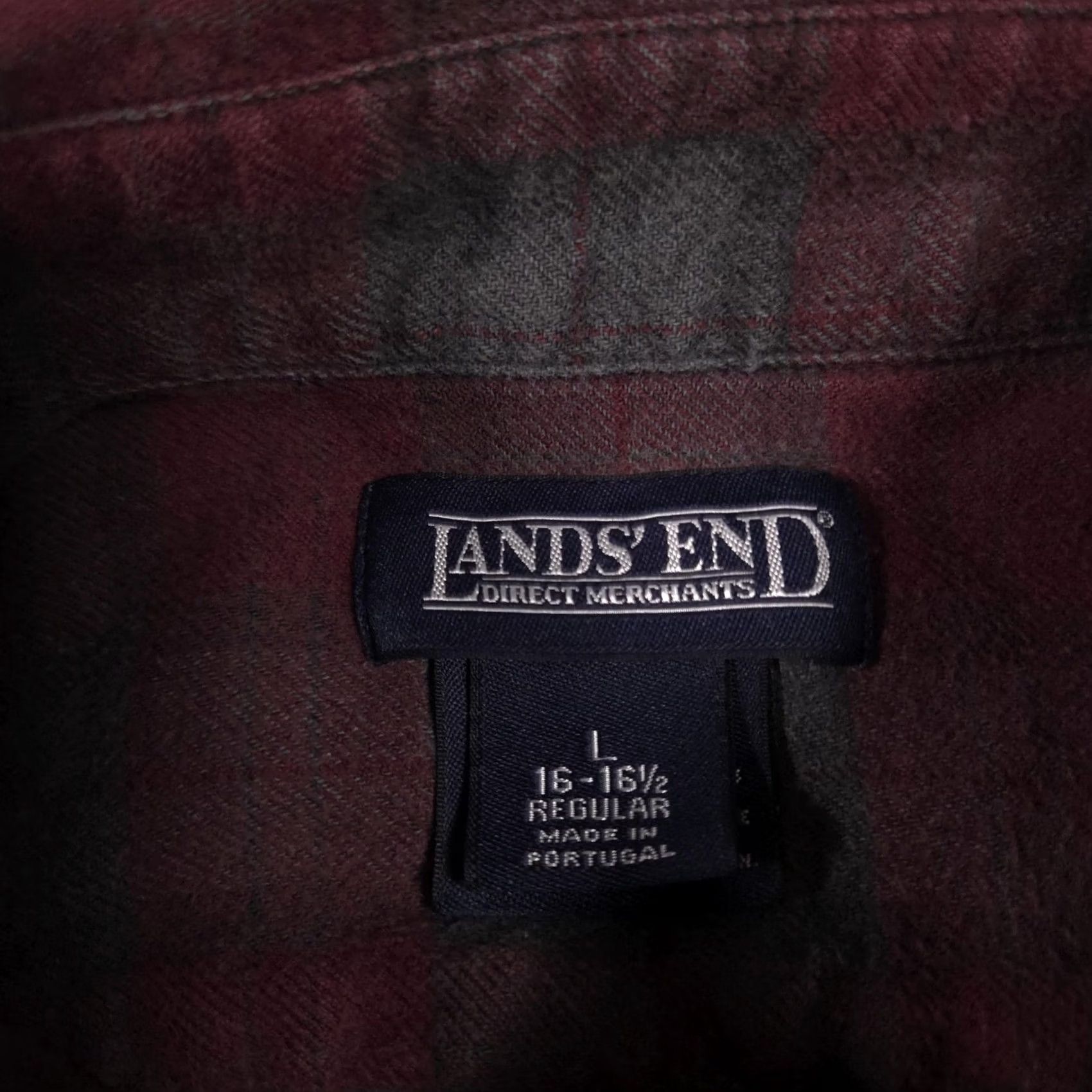 Lands' End Lands' End Shirt Mens L Red Plaid Flannel Button-Front Long Sleeve Casual Womens? Mens? Size US L / EU 52-54 / 3 - 5 Thumbnail