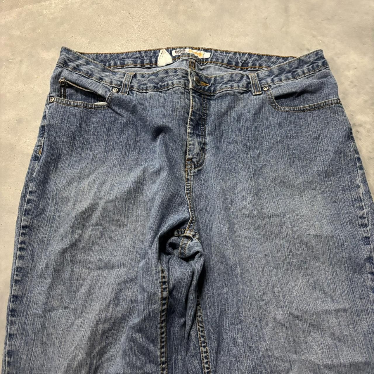 Japanese Brand × Vintage Crazy Vintage Y2K/2000s Baggy Dark Wash Skater Denim Jeans! Size US 36 / EU 52 - 5 Thumbnail