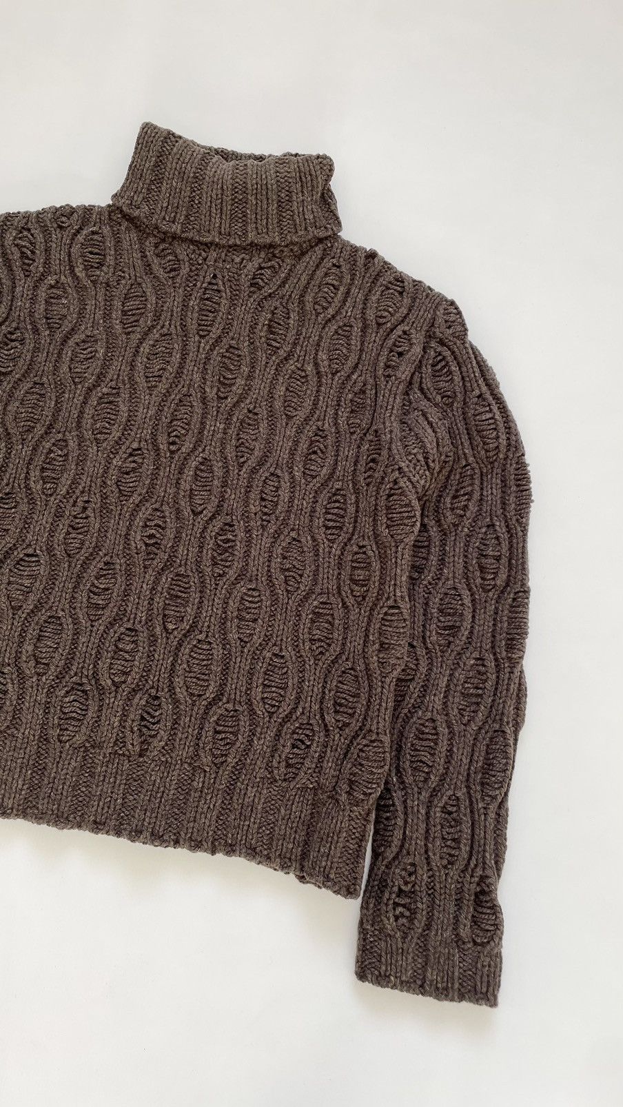 Dries Van Noten 3D Patterned Brown Wool Sweater Size US XL / EU 56 / 4 - 4 Thumbnail