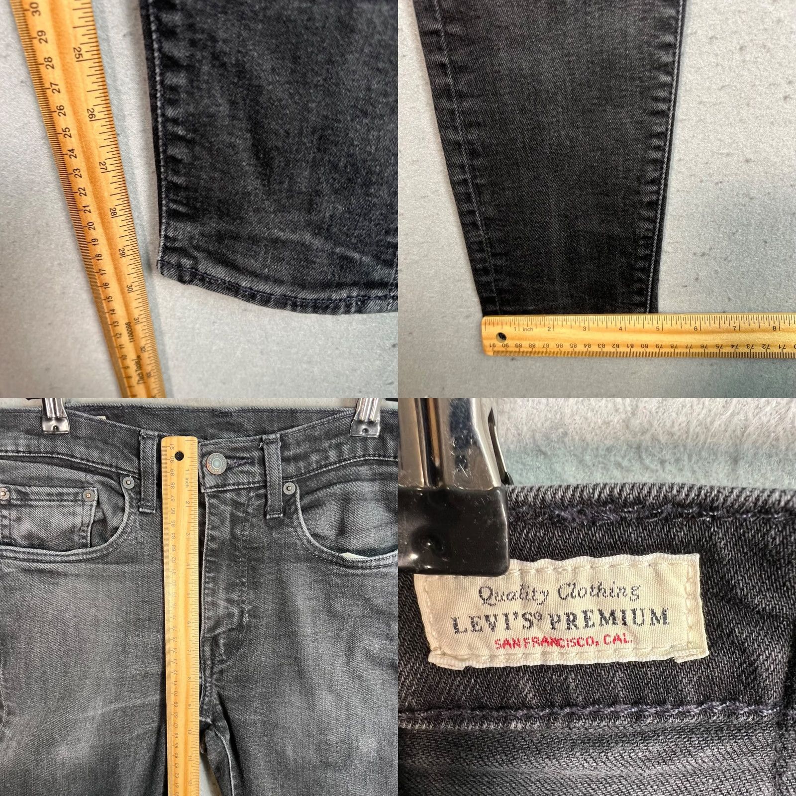 Levi's Levis 512 Jeans Mens Size 31 x 32 Skinny Taper Black Denim Size US 31 - 8 Thumbnail