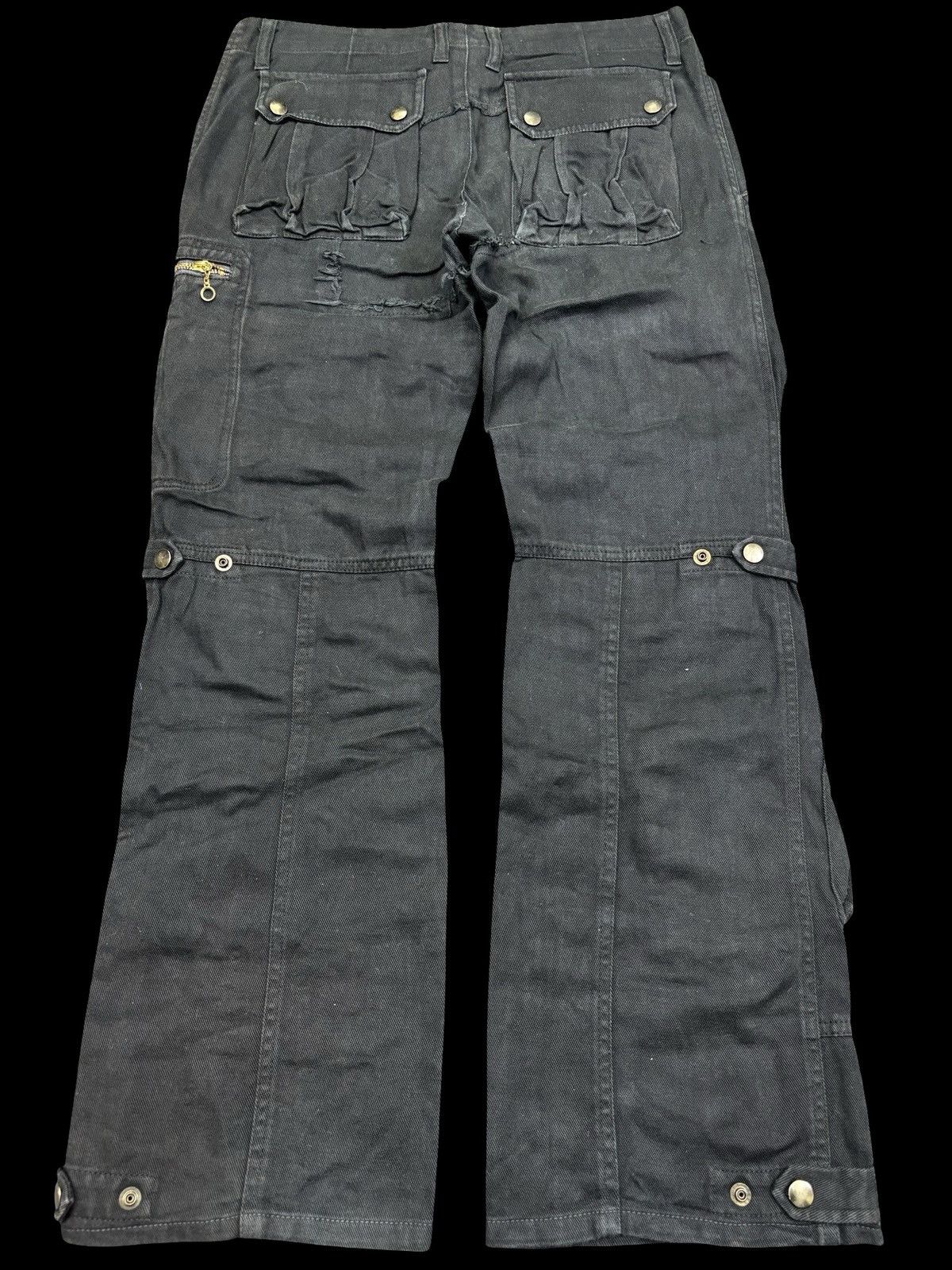 Japanese Brand 💥Flare💥 BIZARRIA Multipockets Parachute Jeans F723 Size US 31 - 2 Thumbnail