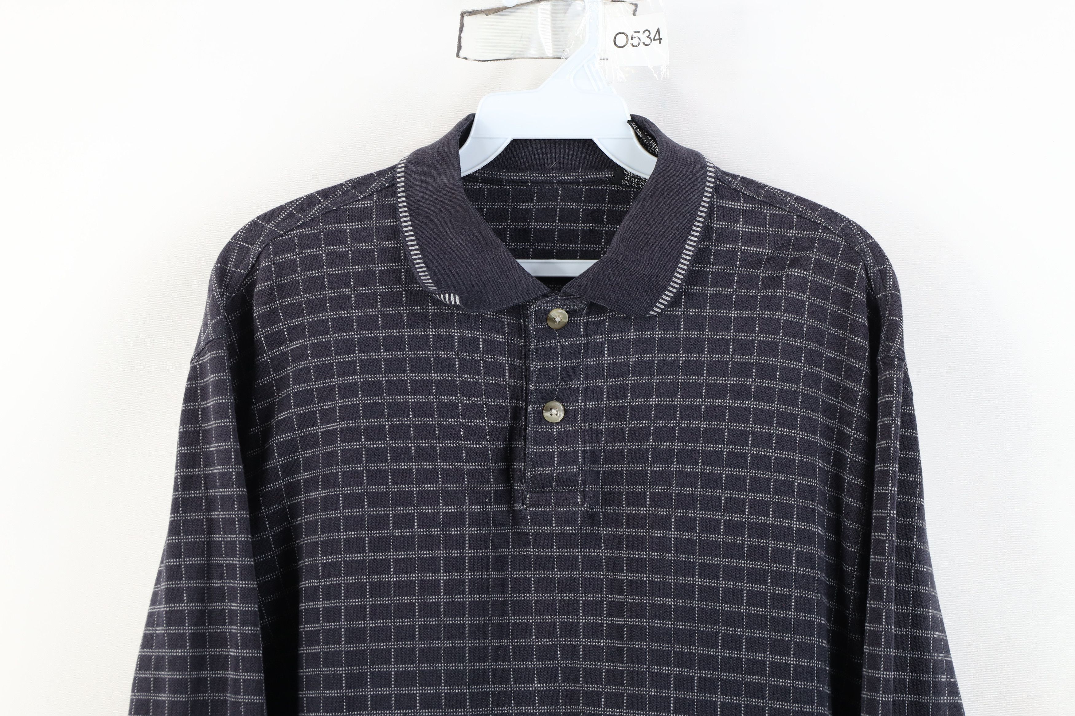Vintage Vintage 90s Streetwear Checkered Knit Long Sleeve Rugby Polo Size US M / EU 48-50 / 2 - 2 Thumbnail