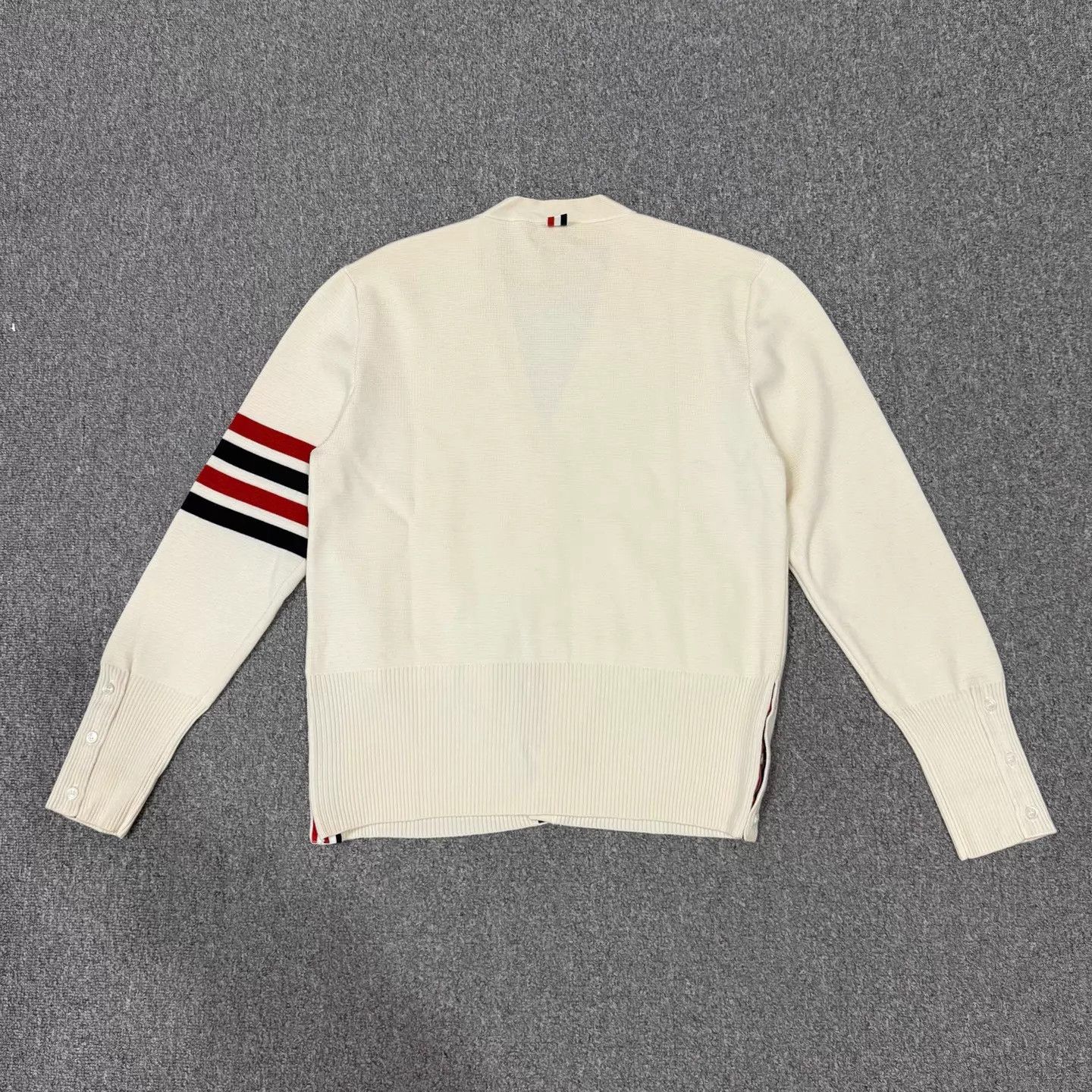 Thom Browne Thom Browne White 4-Bar Wool Cardigan Size 2 99 New Size US M / EU 48-50 / 2 - 2 Thumbnail