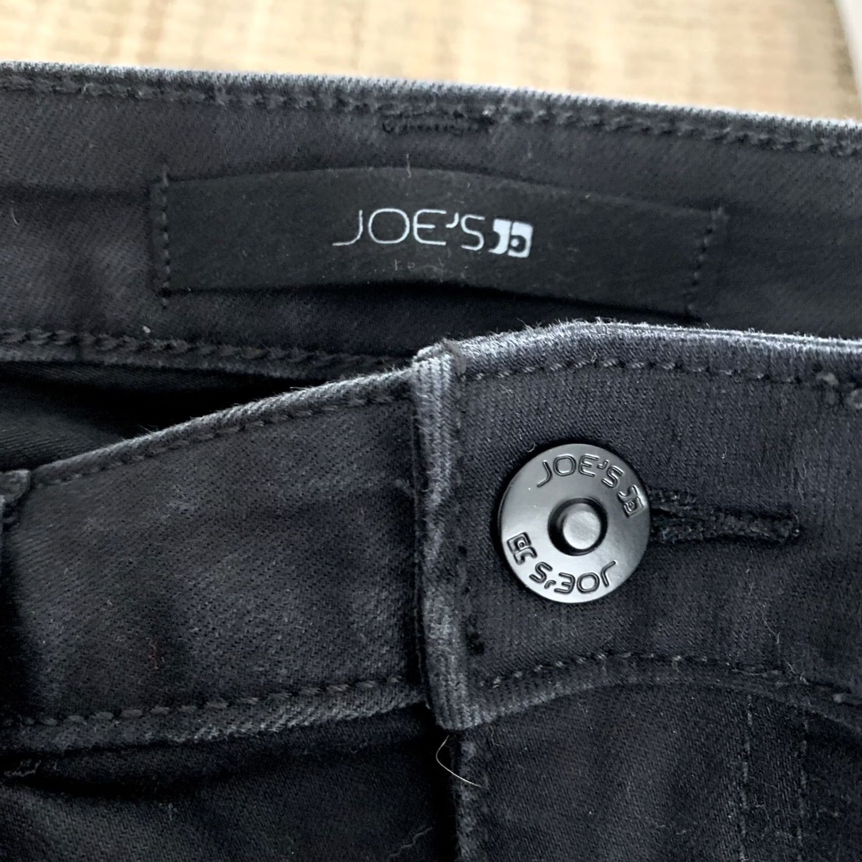 Vintage Joe's Jeans Womens Black Mid Rise Skinny Stretch Denim Jeans 28 Raw Asymmetrical Hem Size 28" / US 6 / IT 42 - 2 Thumbnail