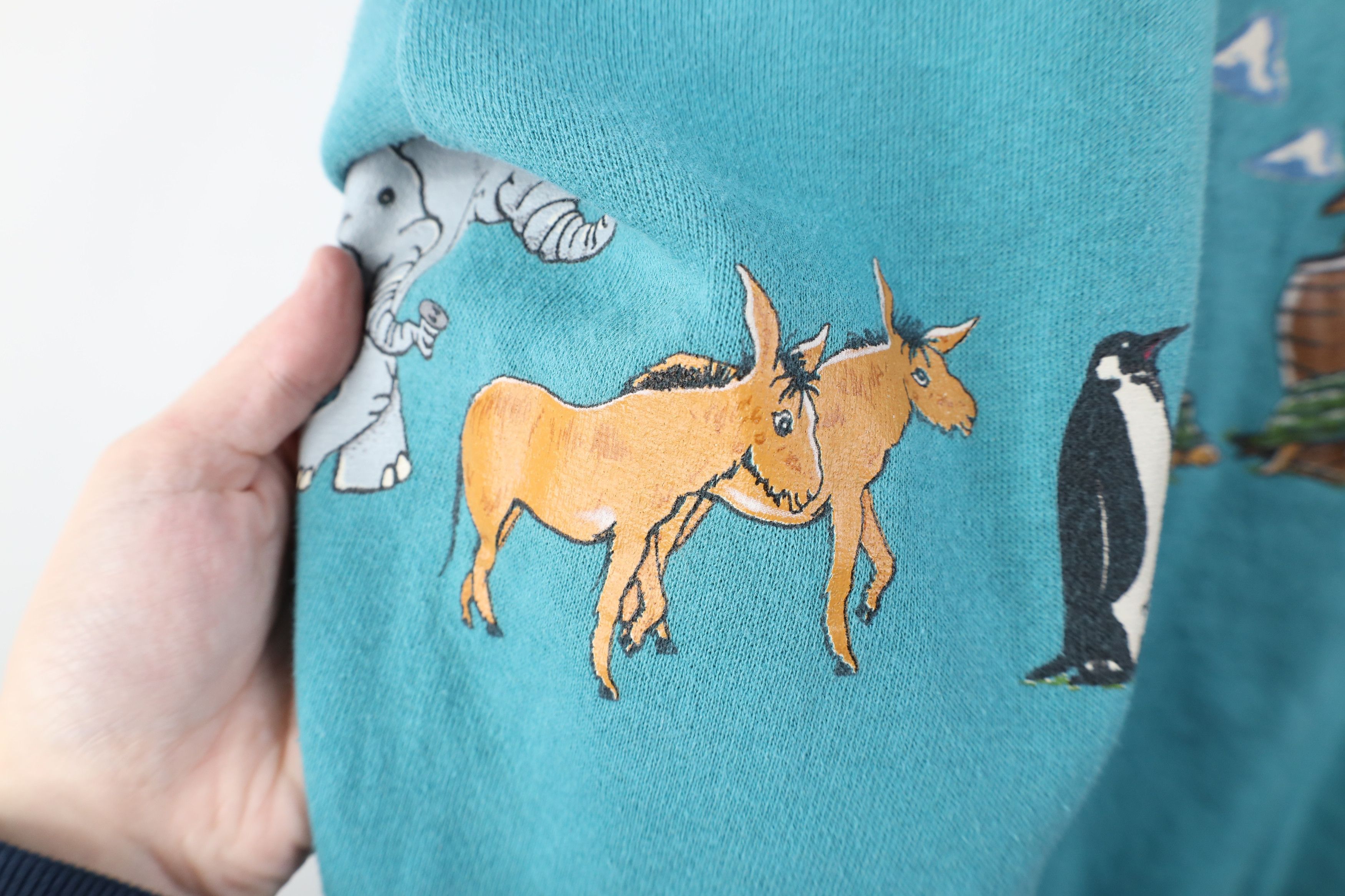 Vintage Vintage 90s Christian Noahs Ark Animals Layered Sweatshirt Size XL / US 12-14 / IT 48-50 - 10 Thumbnail