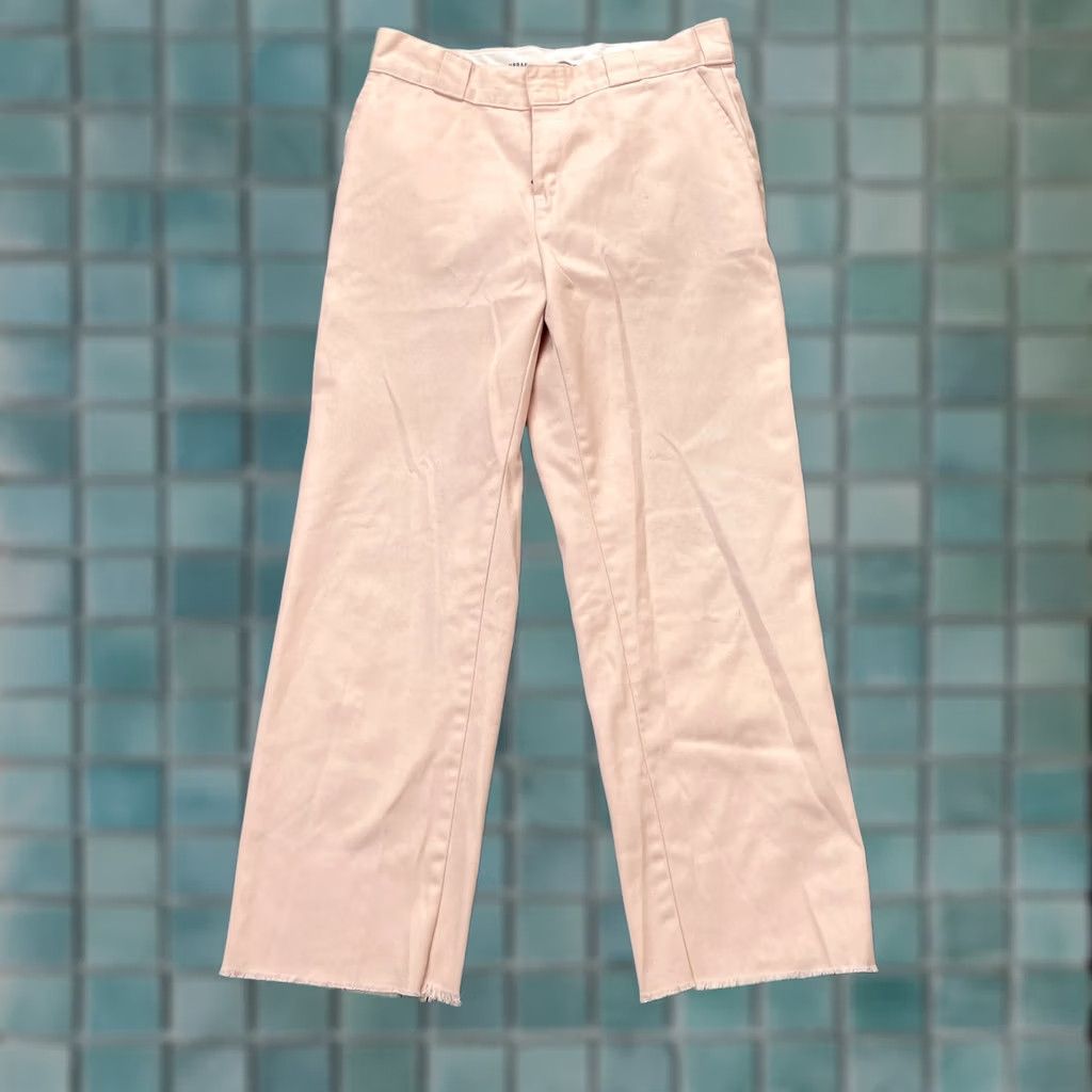 Dickies Dickies Pants Womens 6R Pink Urban Outfitters Straight Leg Cropped Frayed Hem Size 28" / US 6 / IT 42 - 1 Thumbnail